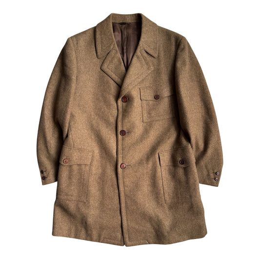 Palton Lână Maro Vintage Bărbați | Military Inspired | L (52) - anbracaminte
