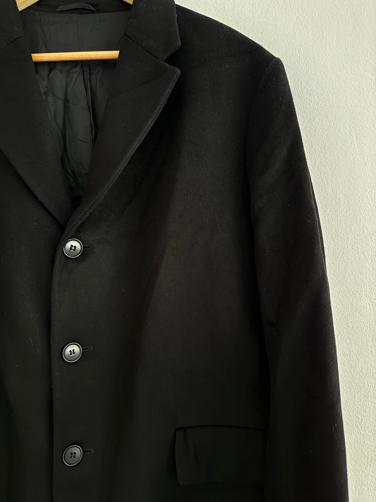 🐈‍⬛ 🧥 Palton Negru Vintage Benetton din Lână – Mărimea 52 (L–XL) - anbracaminte
