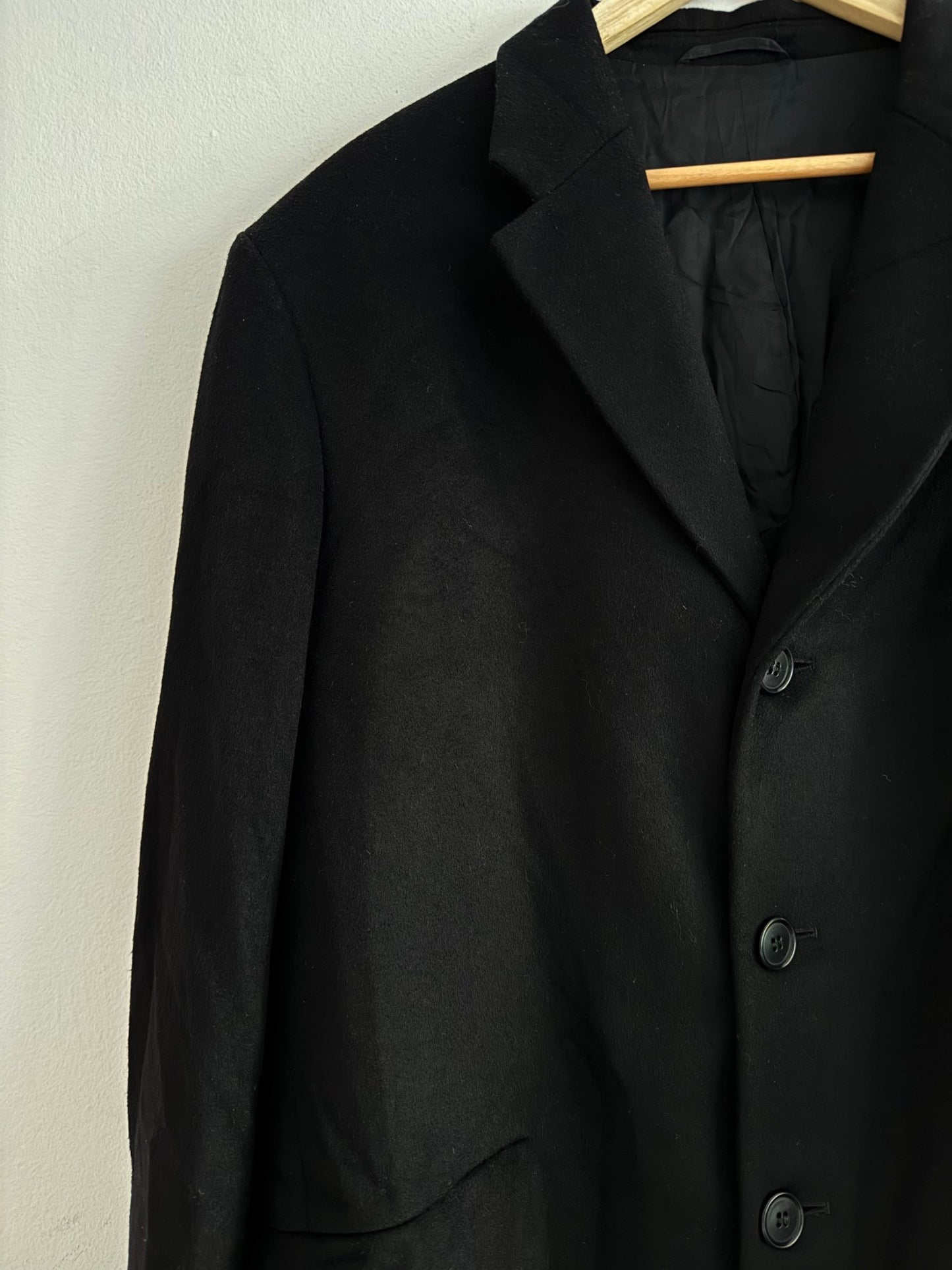 🐈‍⬛ 🧥 Palton Negru Vintage Benetton din Lână – Mărimea 52 (L–XL) - anbracaminte