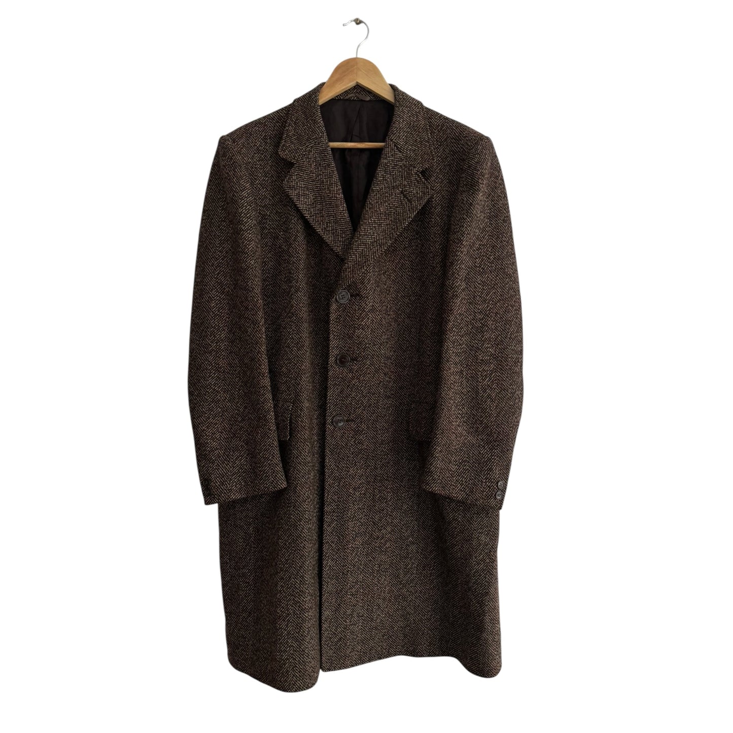🧥 Palton Vintage Bărbați 70’s din Lână Pură Texturată – EU 52 (L / M oversized) - anbracaminte