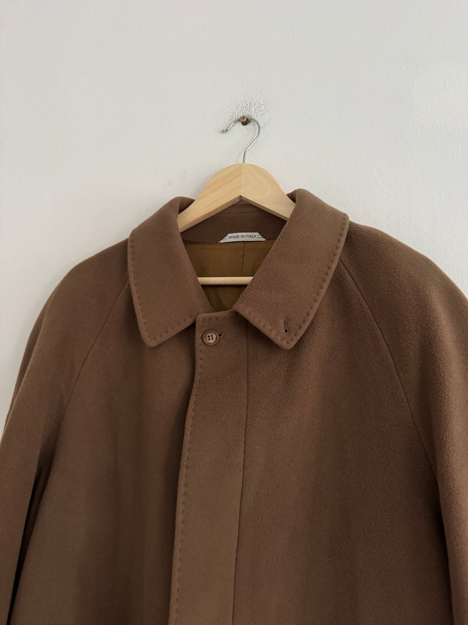 🧥 Palton Vintage Bărbați Camel Închis din Lână și Cașmir – 52 (L / XL) - anbracaminte