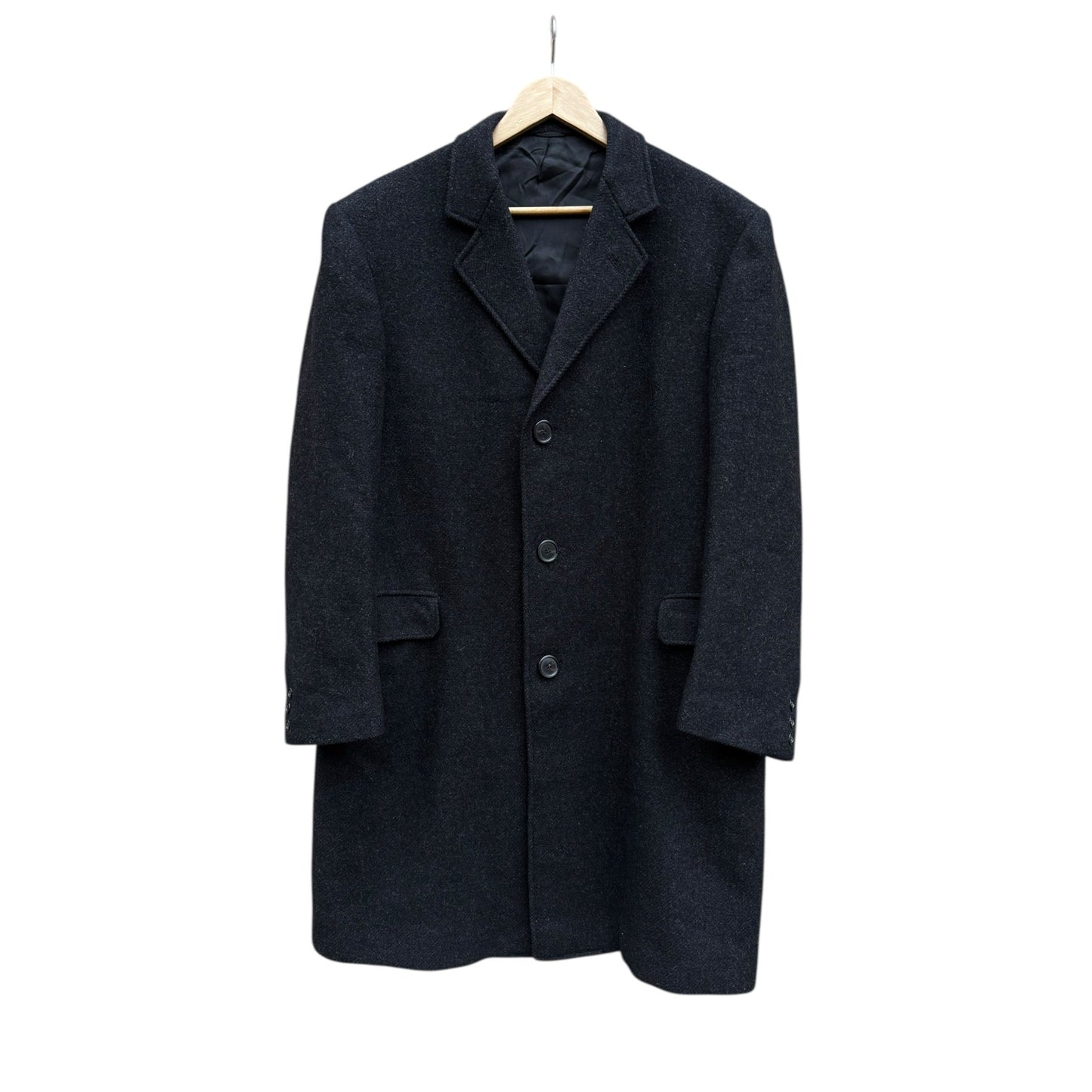 🧥 Palton Vintage Bărbați Gri Închis din Lână și Cașmir – 52 (L) - anbracaminte