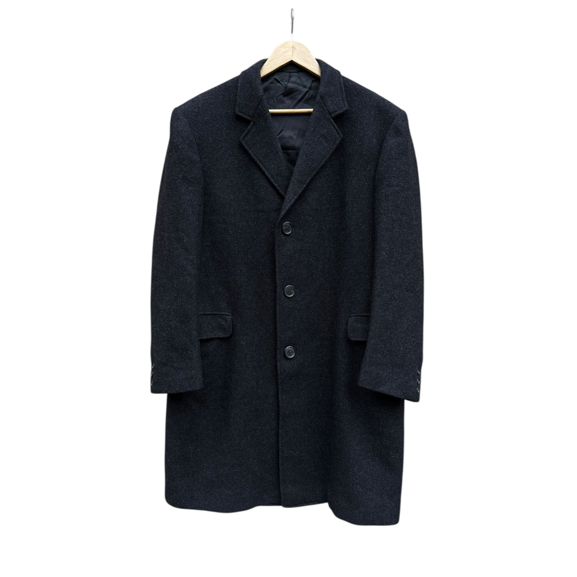 🧥 Palton Vintage Bărbați Gri Închis din Lână și Cașmir – 52 (L) - anbracaminte