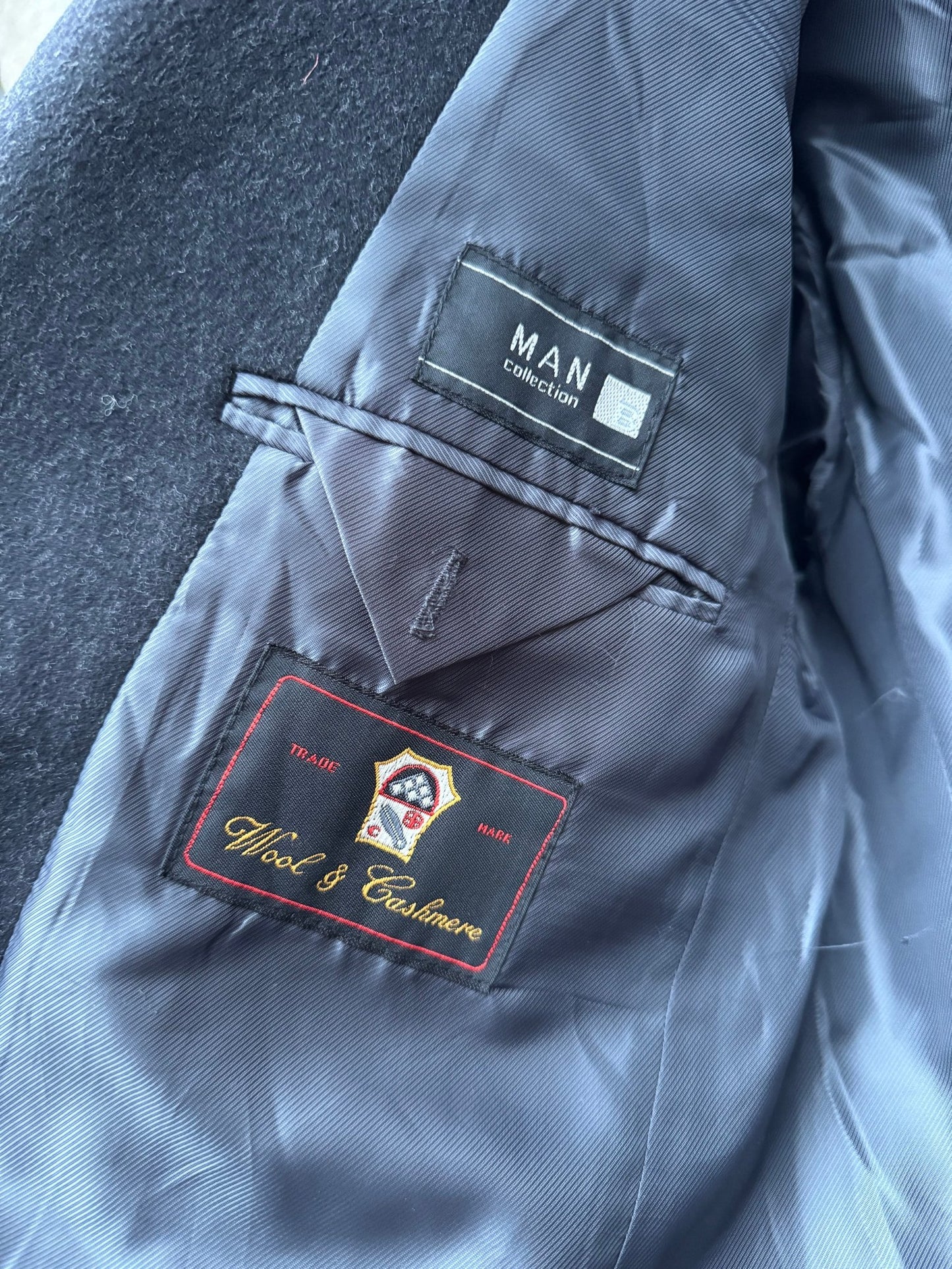 🧥 Palton Vintage Bărbați Gri Închis din Lână și Cașmir – 52 (L) - anbracaminte