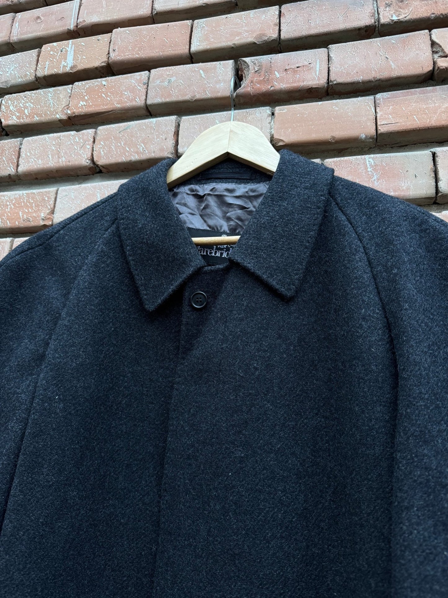 🧥 Palton Vintage Bărbați Gri Închis din Lână Virgină – Marimea L - anbracaminte