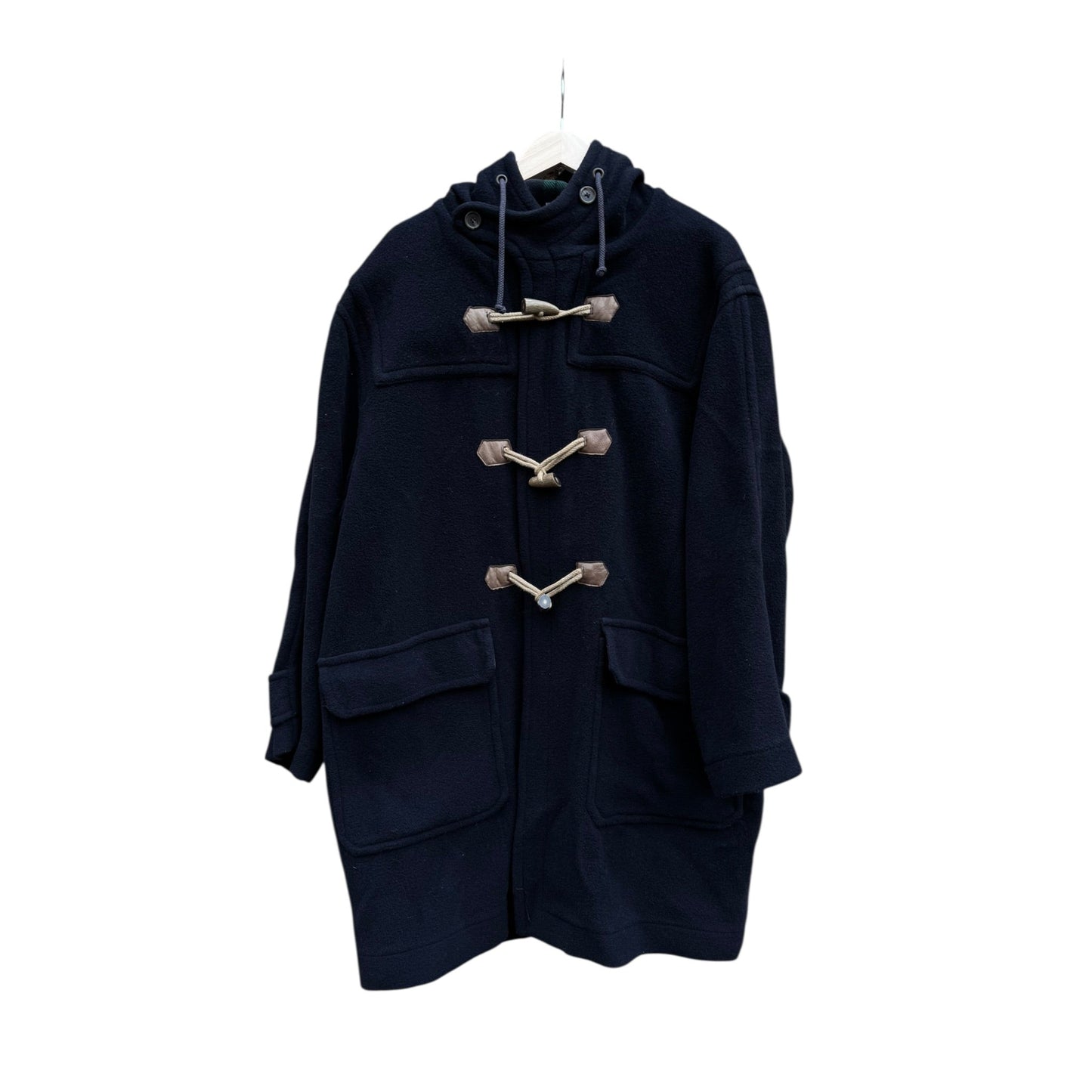 🧥 Palton Vintage Bărbați Henry Cotton’s Navy Tip Duffle din Lână cu Glugă – 52 (XL) - anbracaminte