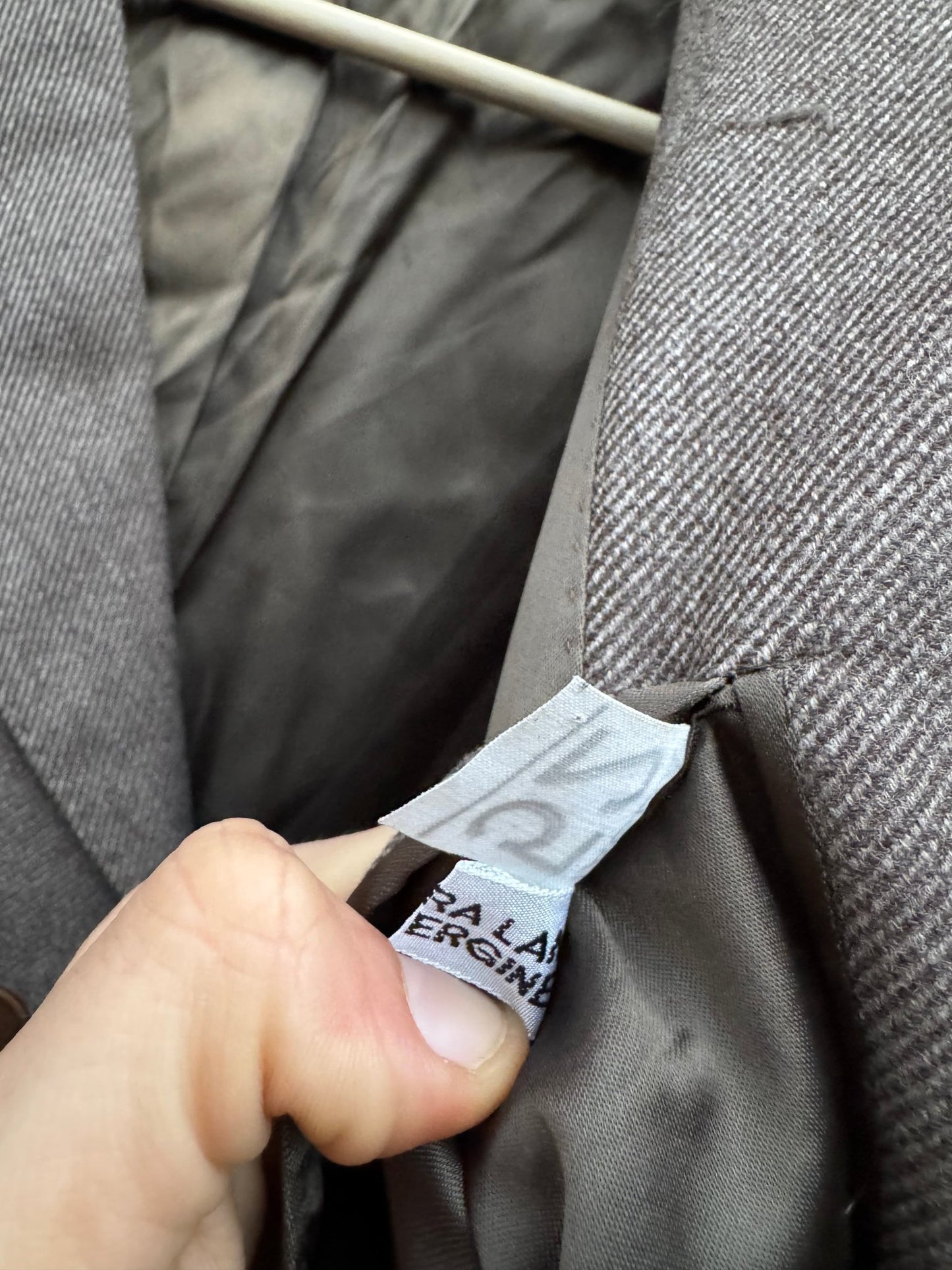 🧥 Palton Vintage Bărbați Maro Deschis – Gri din Lână Virgină – IT 52 (L) - anbracaminte