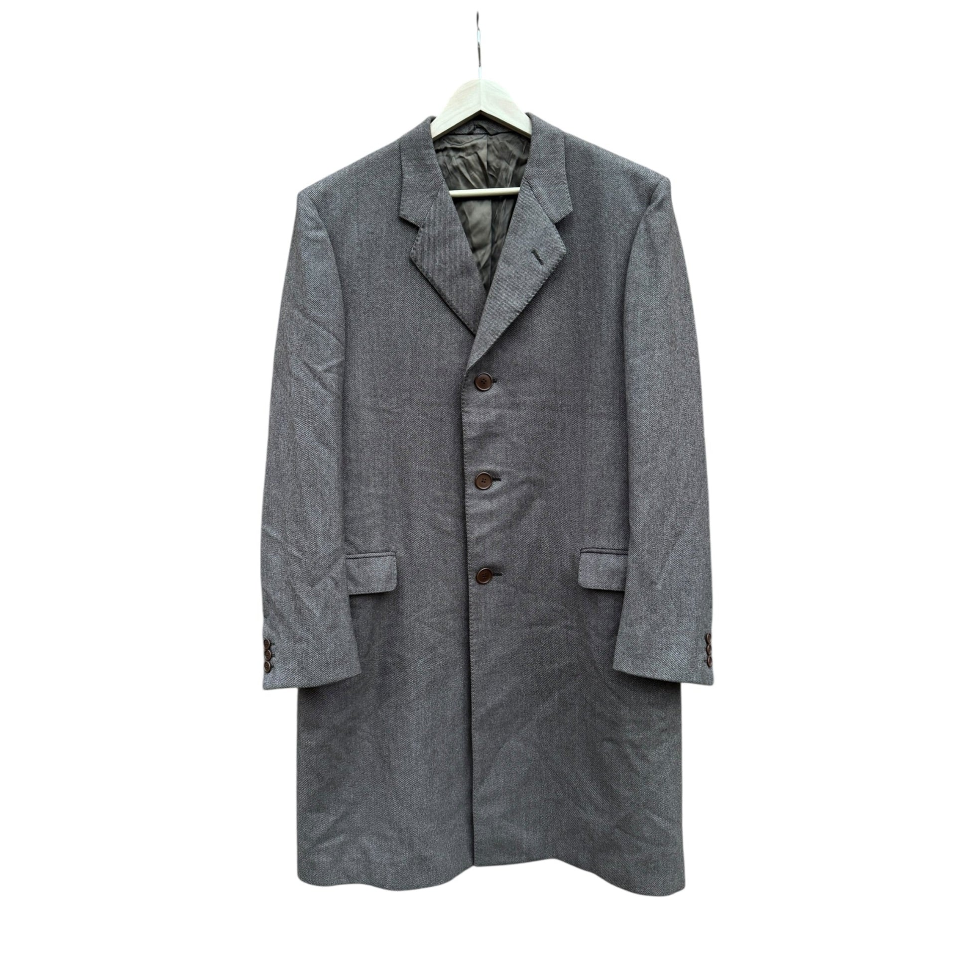 🧥 Palton Vintage Bărbați Maro Deschis – Gri din Lână Virgină – IT 52 (L) - anbracaminte