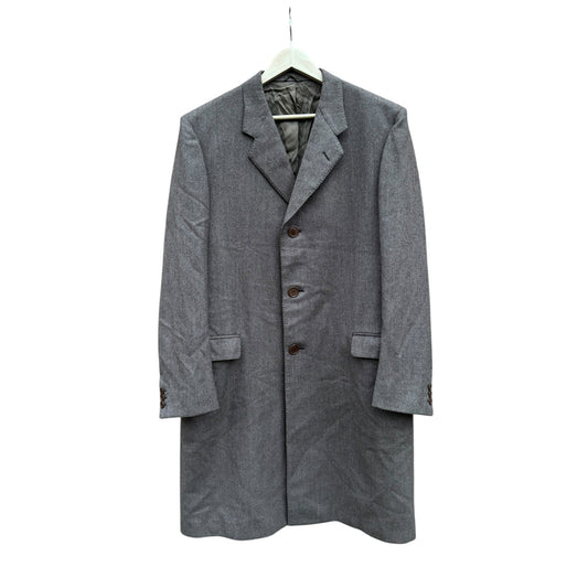 🧥 Palton Vintage Bărbați Maro Deschis – Gri din Lână Virgină – IT 52 (L) - anbracaminte