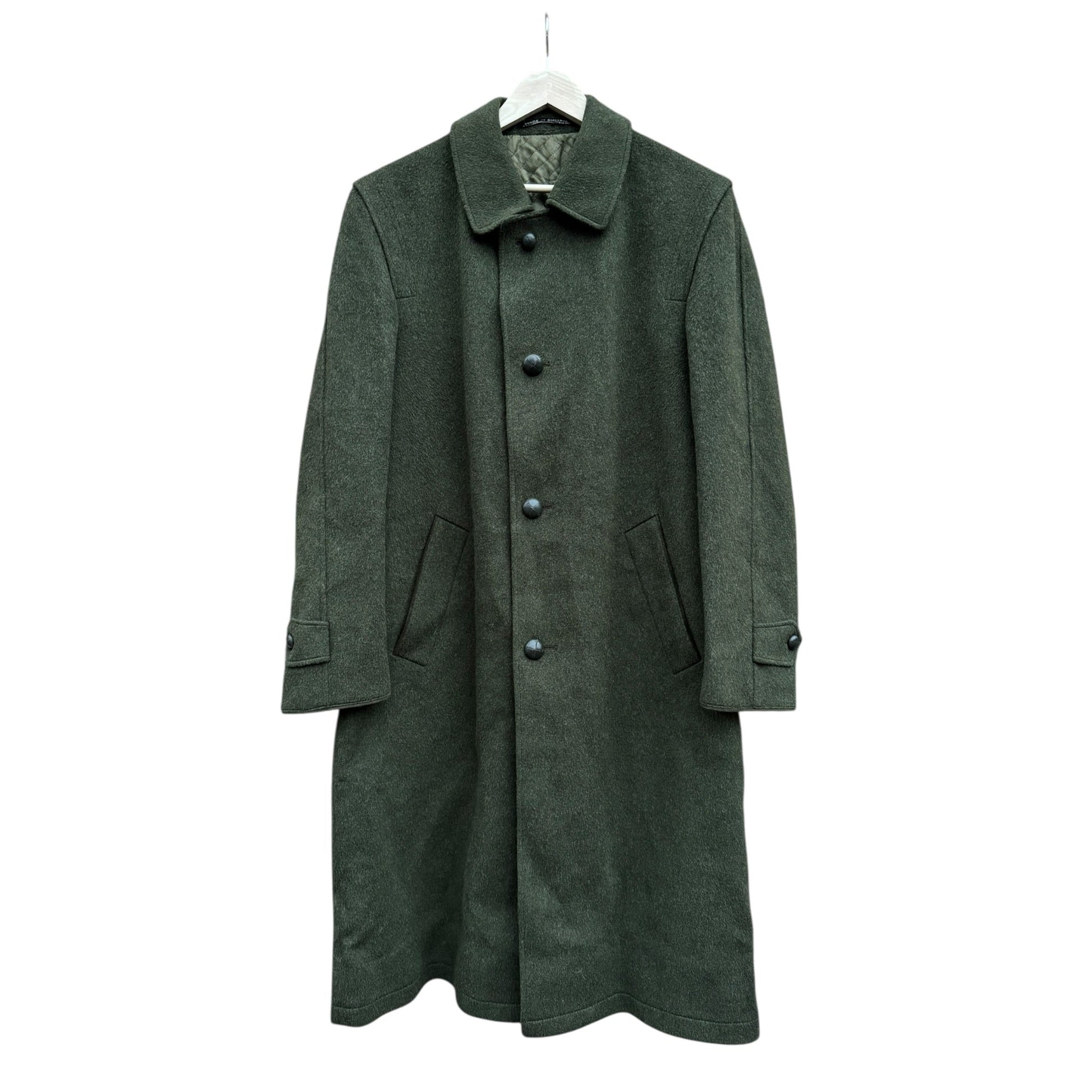 🌳 Palton Vintage Bărbați Verde Închis din Lână Virgină și Alpaca – EU 46 (S oversized / M) - anbracaminte