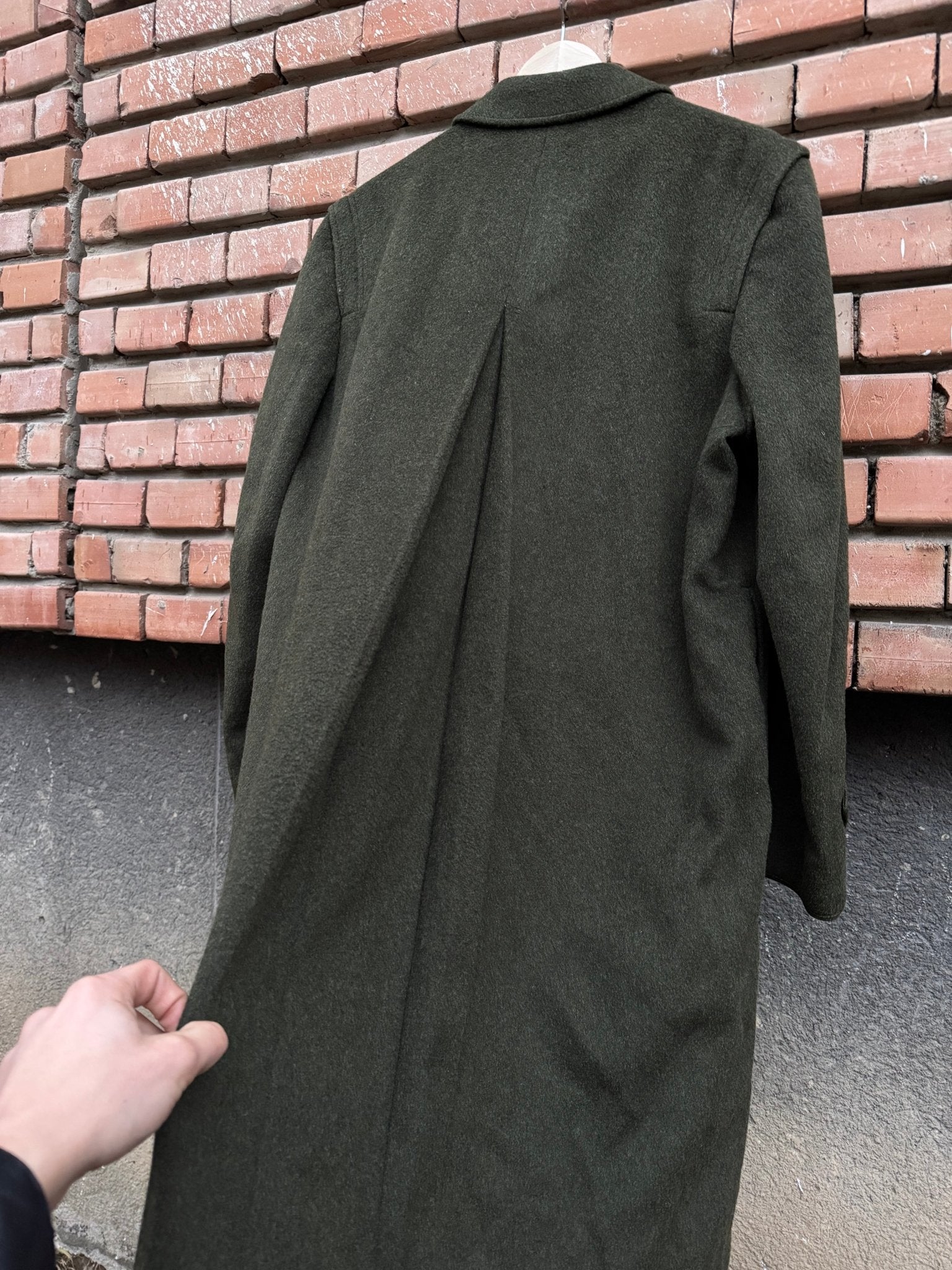 🌳 Palton Vintage Bărbați Verde Închis din Lână Virgină și Alpaca – EU 46 (S oversized / M) - anbracaminte