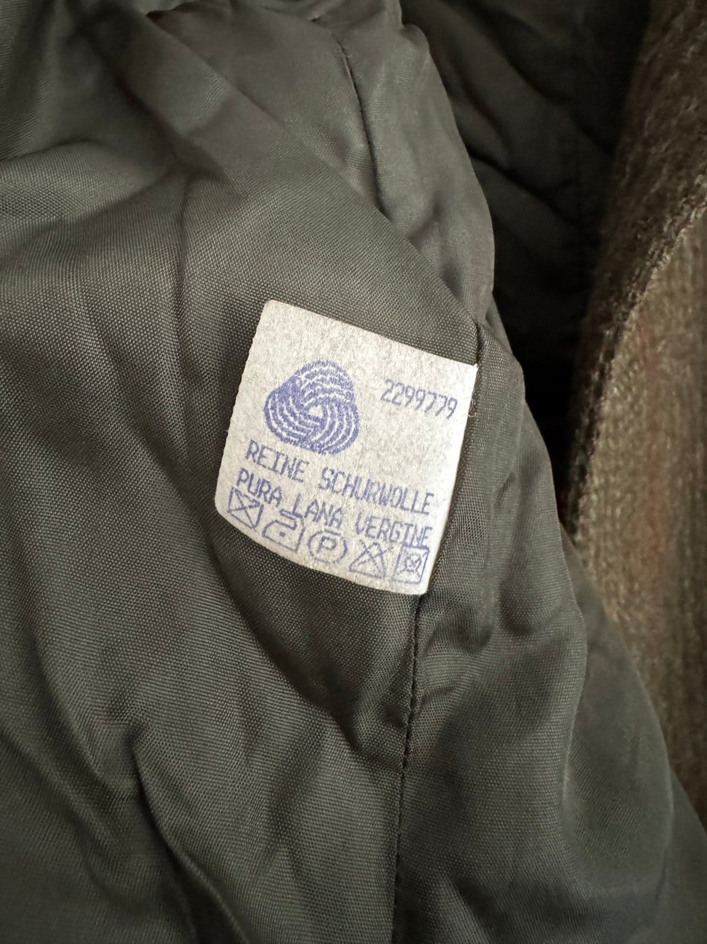 🧥 Palton Vintage Bărbați Verde Închis din Lână Virgină Texturată – L - anbracaminte