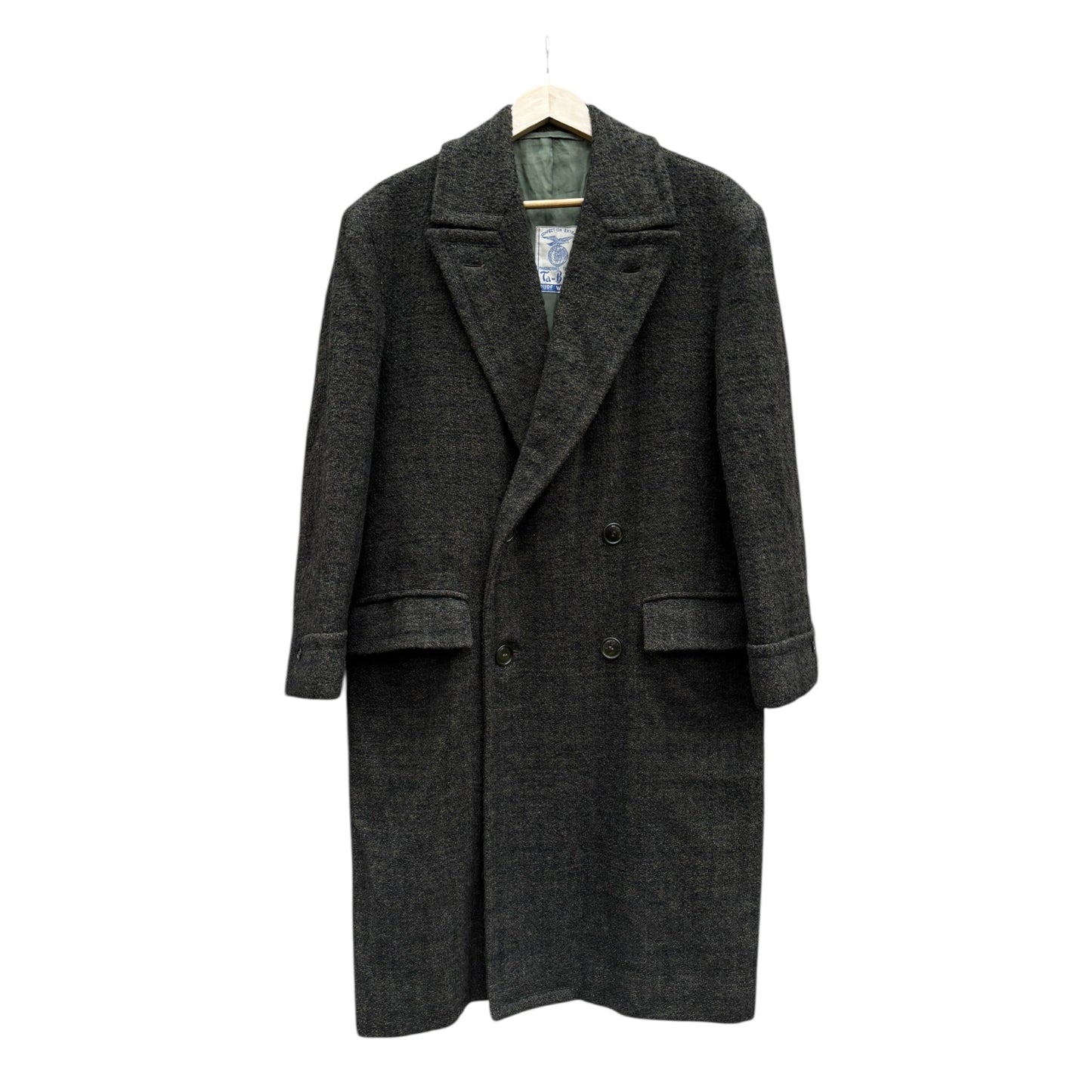 🌳 Palton Vintage Bărbați Verde Închis Double Breasted din Lână Pură – Marimea M - anbracaminte
