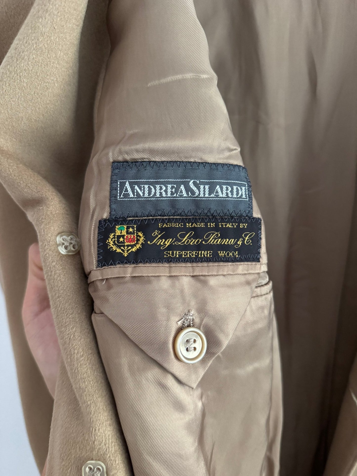🧥 Palton Vintage Camel din Țesătură Loro Piana – Mărimea 50 (L) - anbracaminte