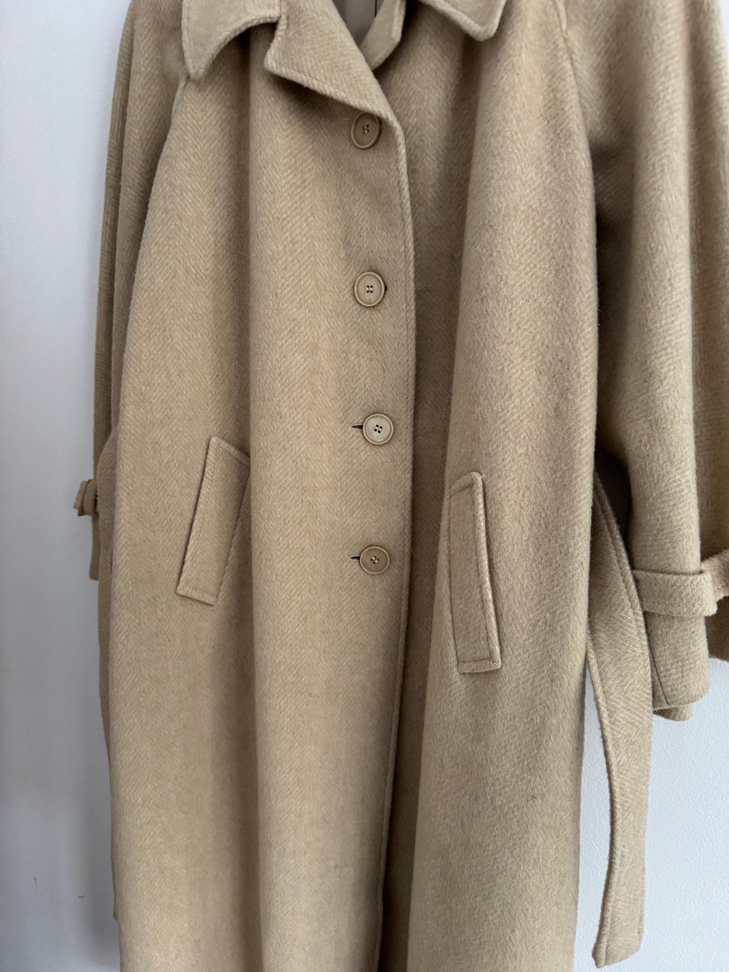 🧥 Palton Vintage Crem din Mohair, Alpaca și Lână – Damă (M/L aprox.) - anbracaminte