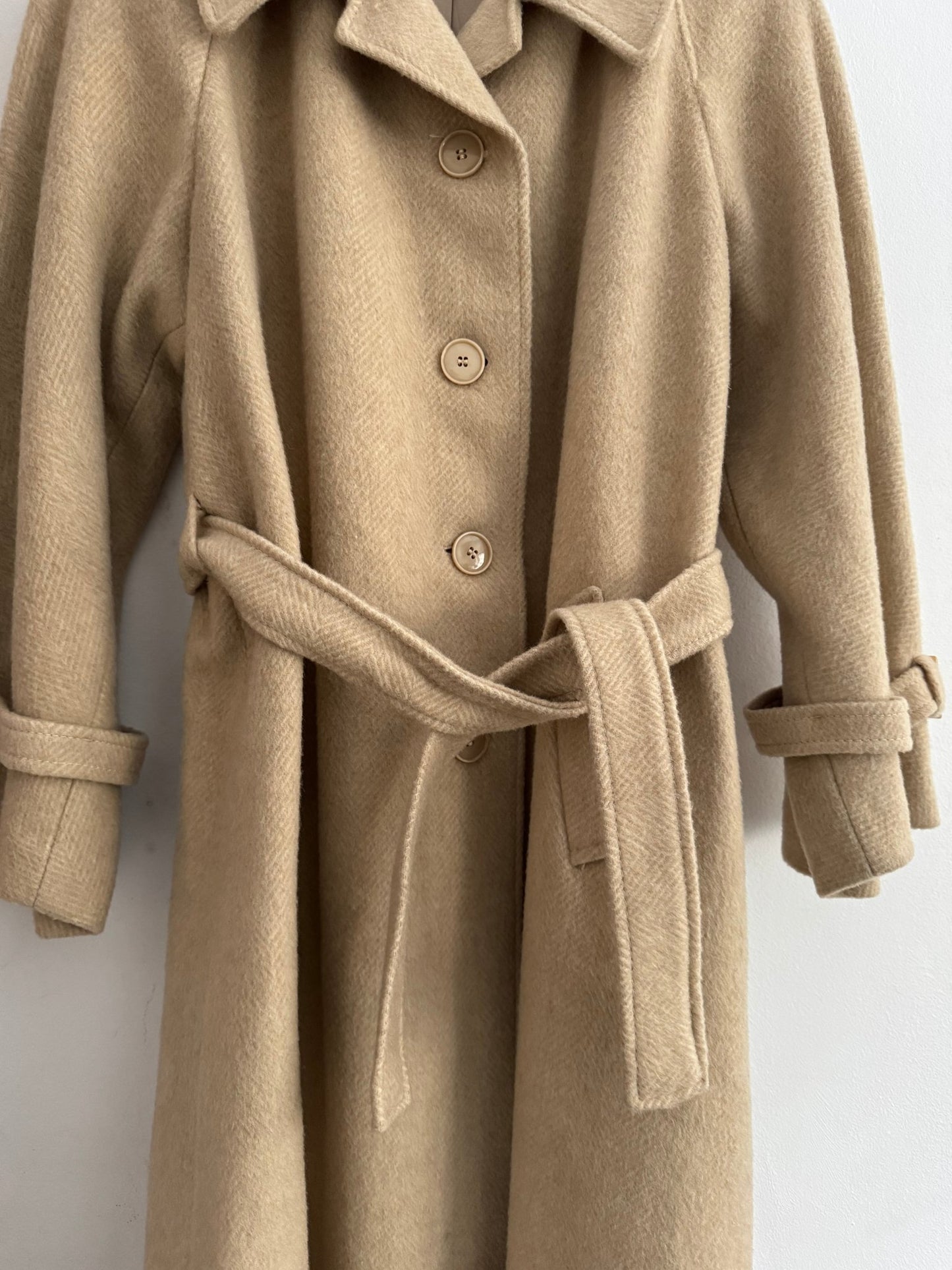 🧥 Palton Vintage Crem din Mohair, Alpaca și Lână – Damă (M/L aprox.) - anbracaminte