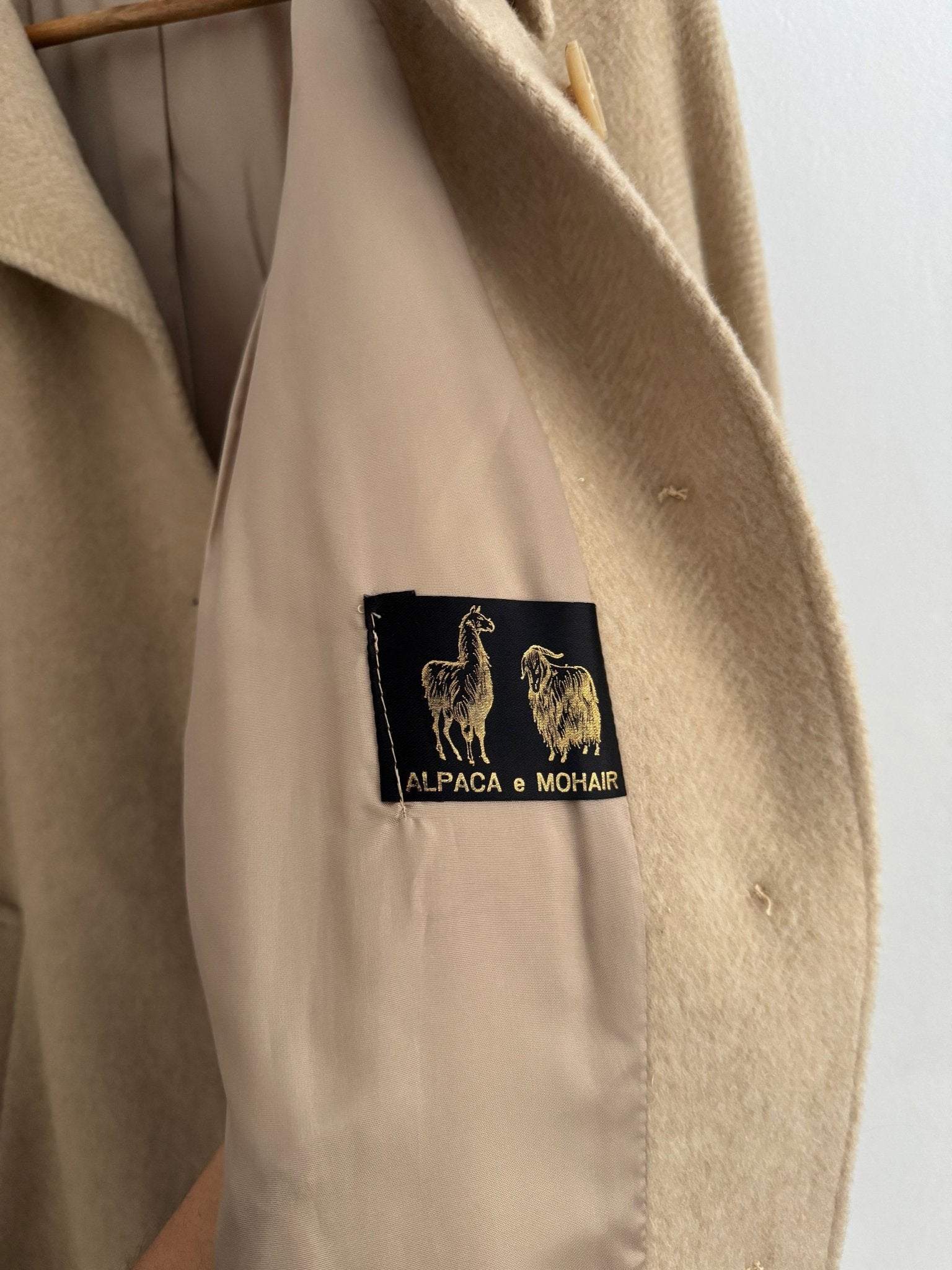 🧥 Palton Vintage Crem din Mohair, Alpaca și Lână – Damă (M/L aprox.) - anbracaminte