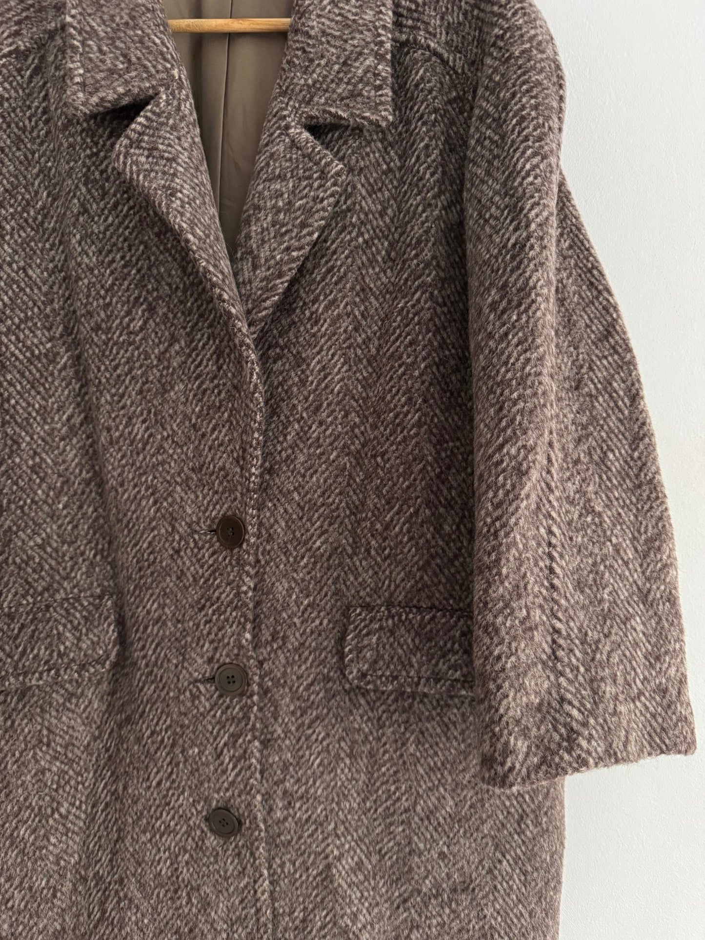 🧥 Palton Vintage Damă din Lână și Mohair Texturat – EU 42 (L) - anbracaminte