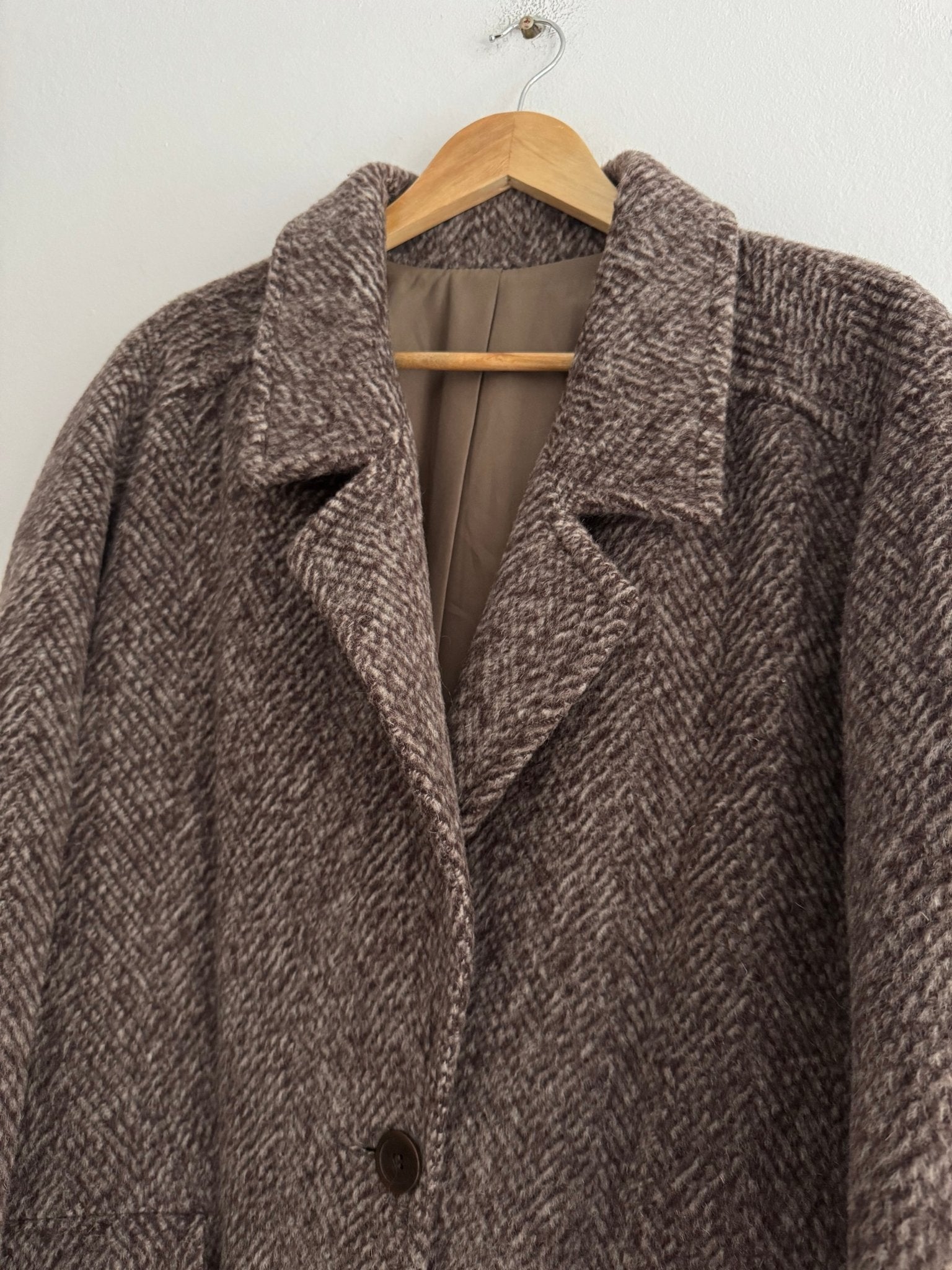 🧥 Palton Vintage Damă din Lână și Mohair Texturat – EU 42 (L) - anbracaminte
