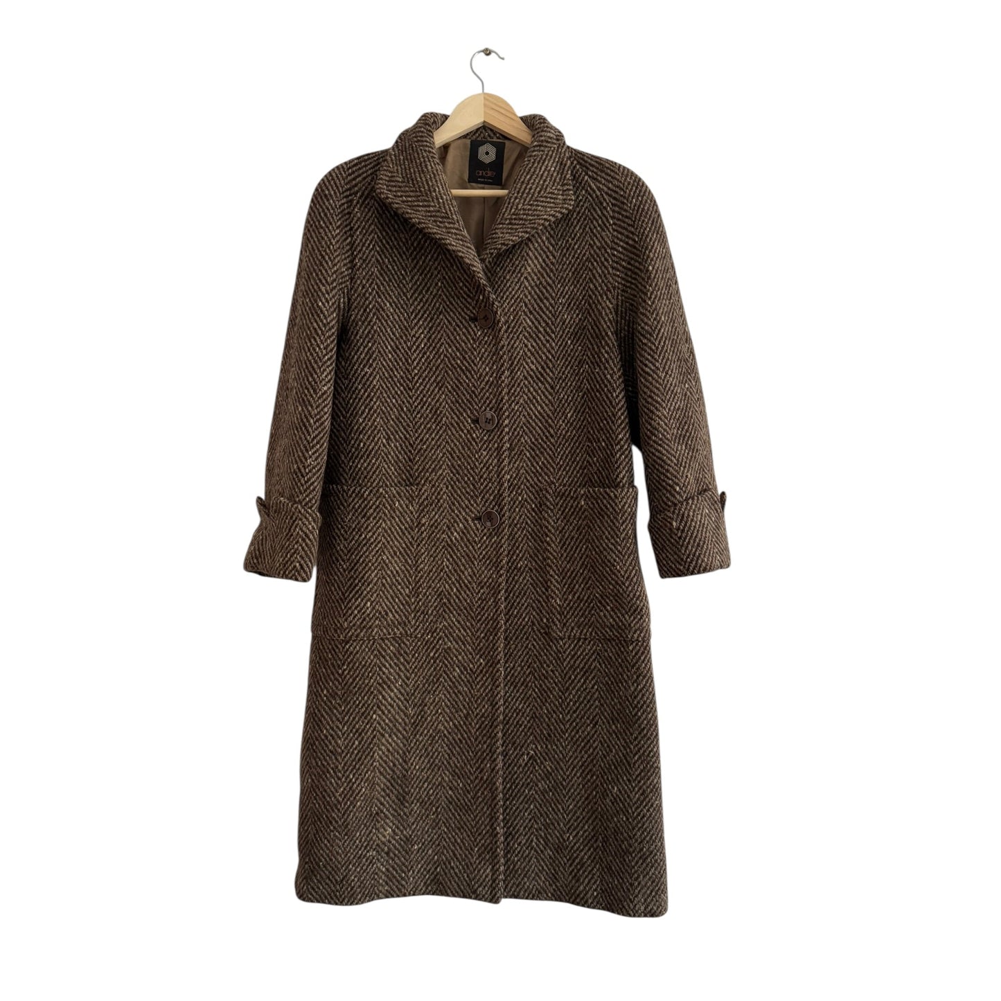 🧥 Palton Vintage Damă din Tweed Irlandez din Lână – IT 42 (S / M Femei) - anbracaminte