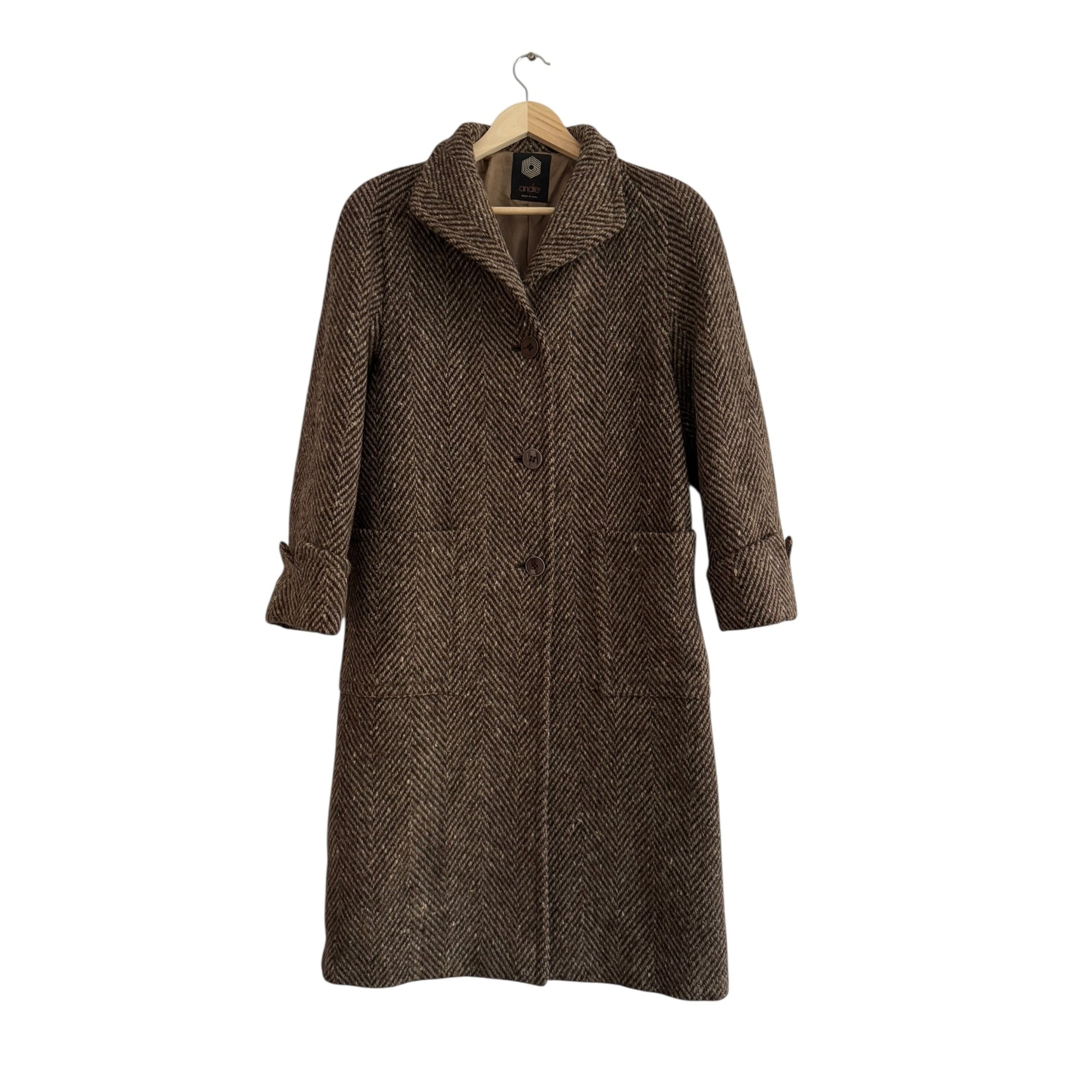 🧥 Palton Vintage Damă din Tweed Irlandez din Lână – IT 42 (S / M Femei) - anbracaminte