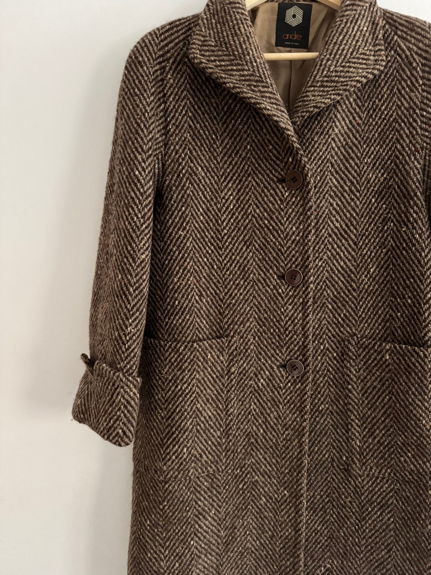 🧥 Palton Vintage Damă din Tweed Irlandez din Lână – IT 42 (S / M Femei) - anbracaminte
