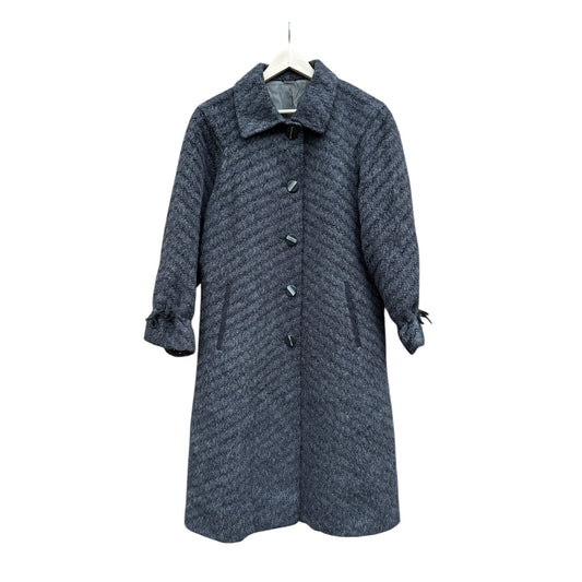 🦙 Palton Vintage Damă Gri Texturat din Lână și Alpaca – IT 46 (M/L) - anbracaminte