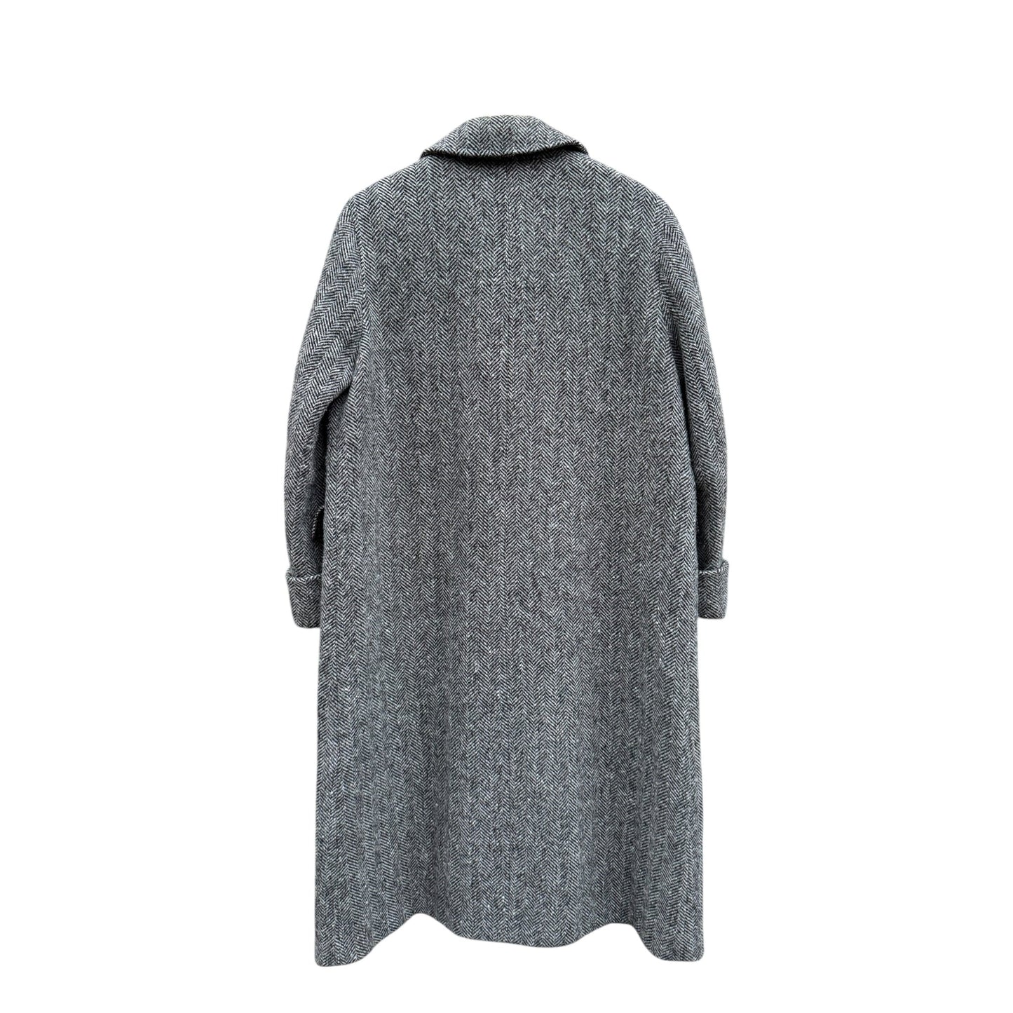 🧥 Palton Vintage Damă Gri Texturat din Lână Virgină – IT 45 (M/L) - anbracaminte