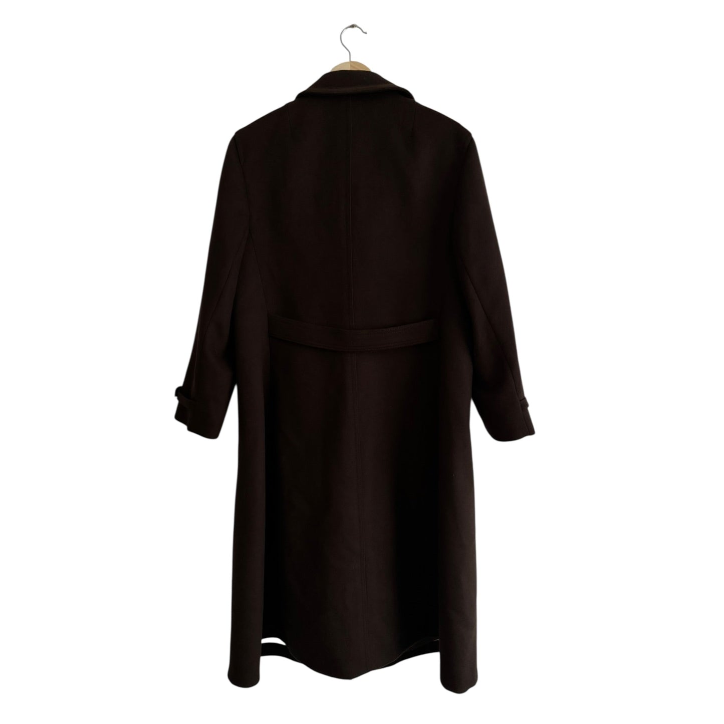 🧥 Palton Vintage Damă Maro Închis din Lână Virgină cu Barete la Mâneci – M/L - anbracaminte