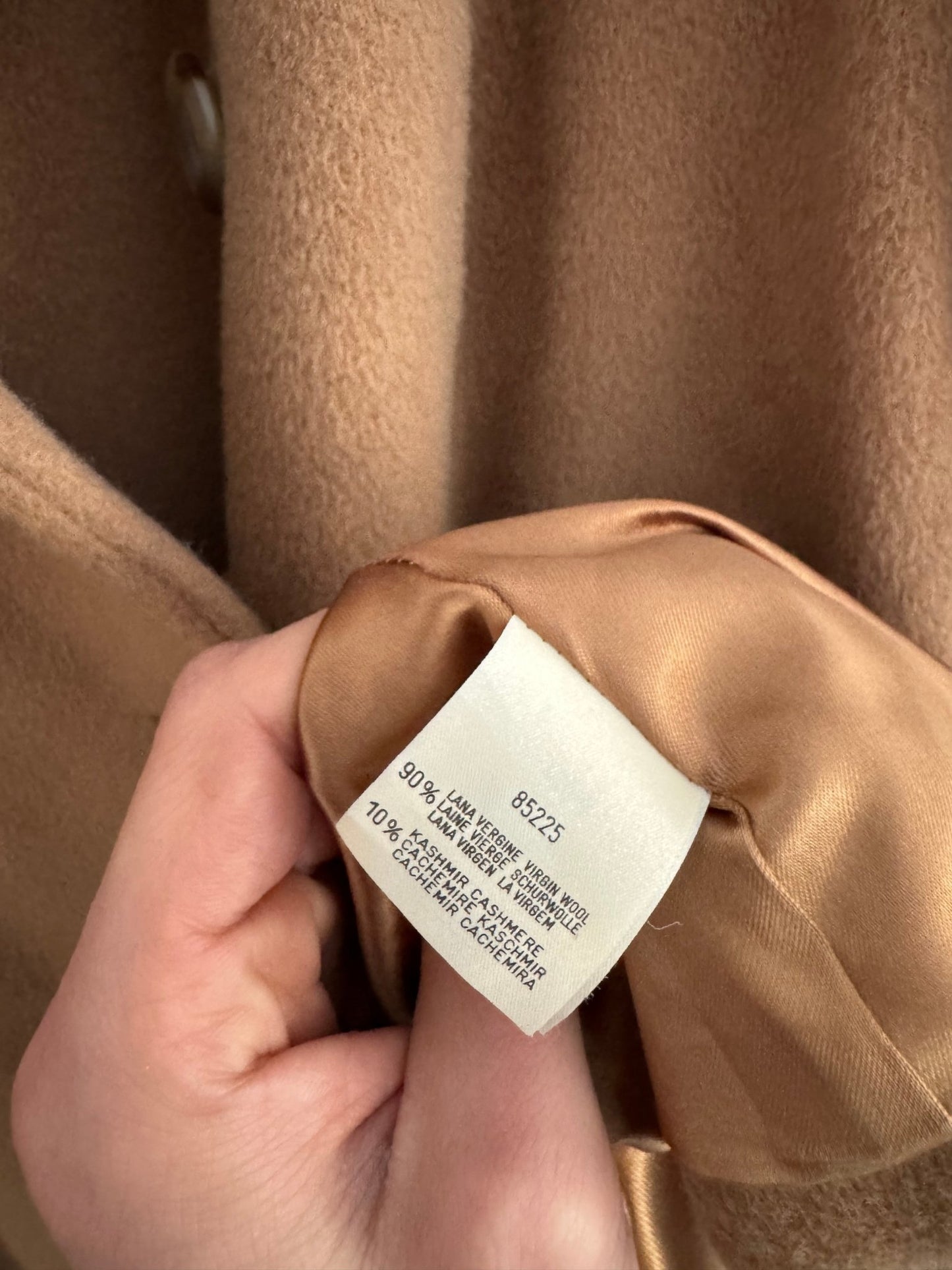 🐫 Palton Vintage Double Breasted Camel din Lână Virgină și Cașmir – Femei (aprox. M/L) - anbracaminte