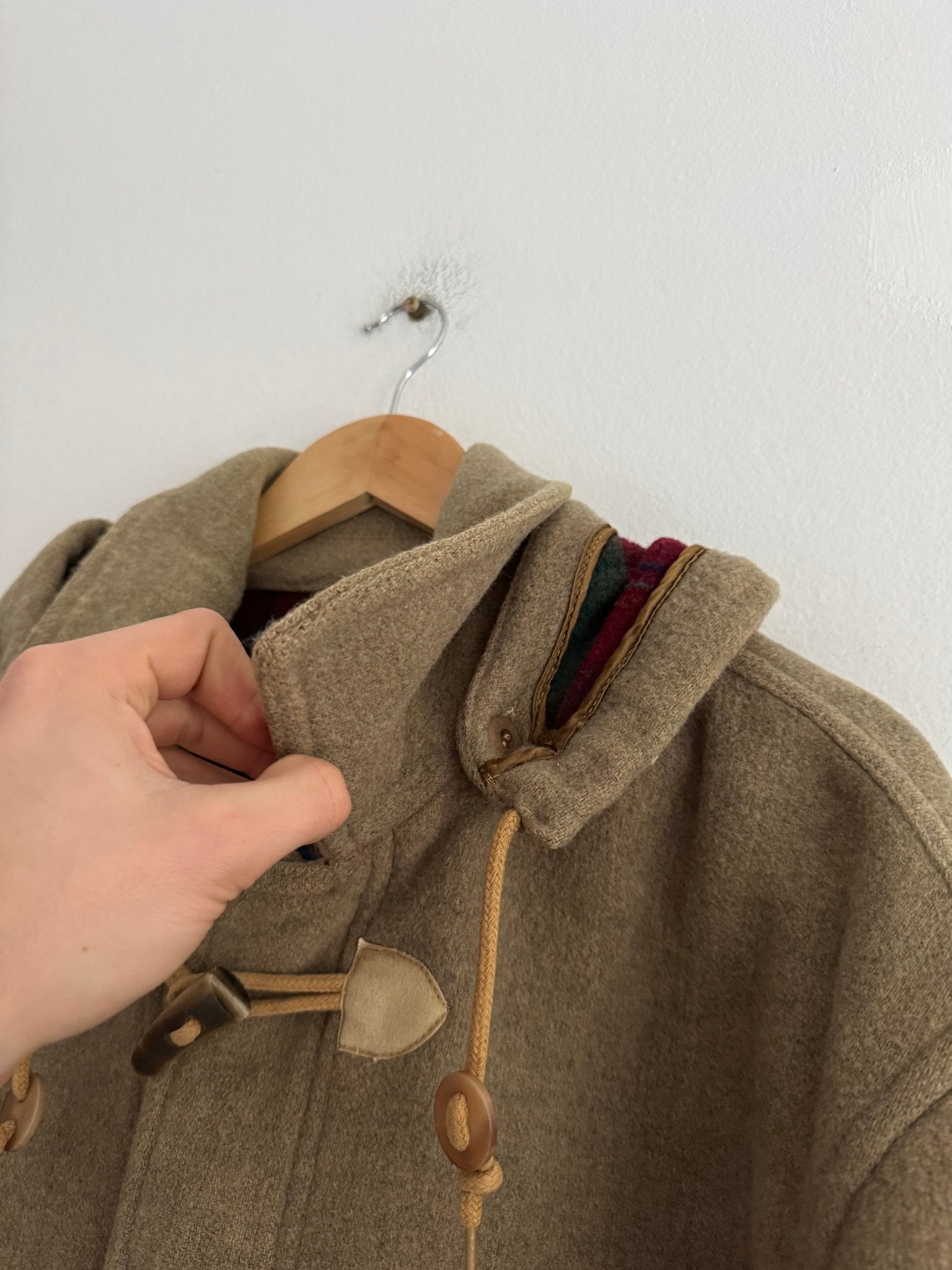 🧥 Palton Vintage Duffle Verde Deschis din Lână – EU 52 (XL Bărbați) - anbracaminte
