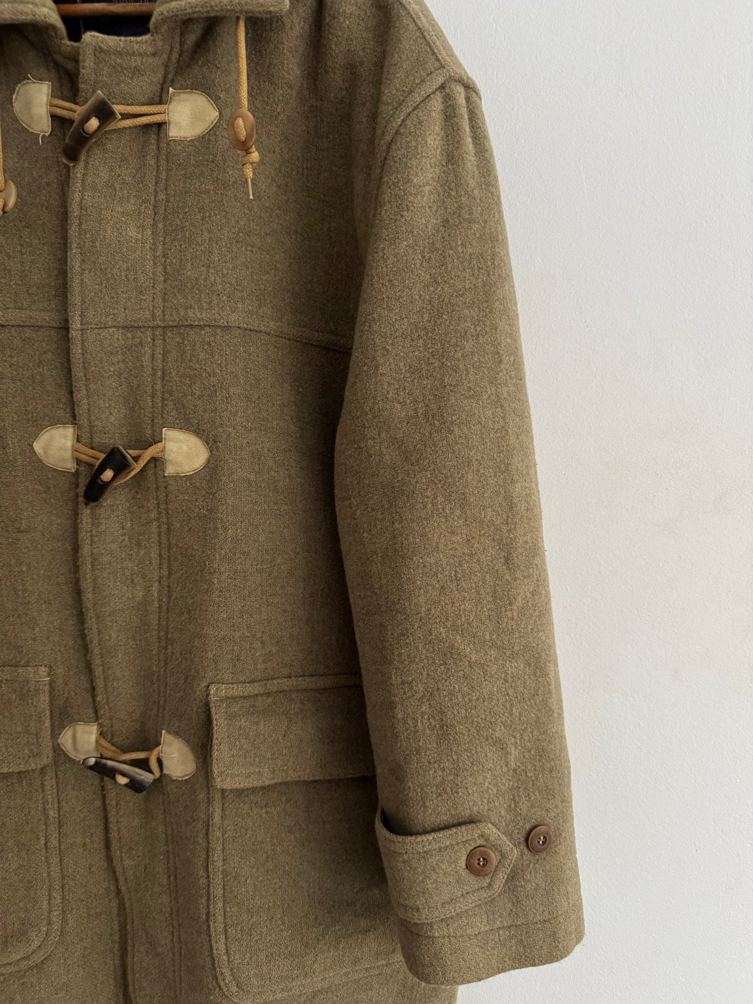 🧥 Palton Vintage Duffle Verde Deschis din Lână – EU 52 (XL Bărbați) - anbracaminte