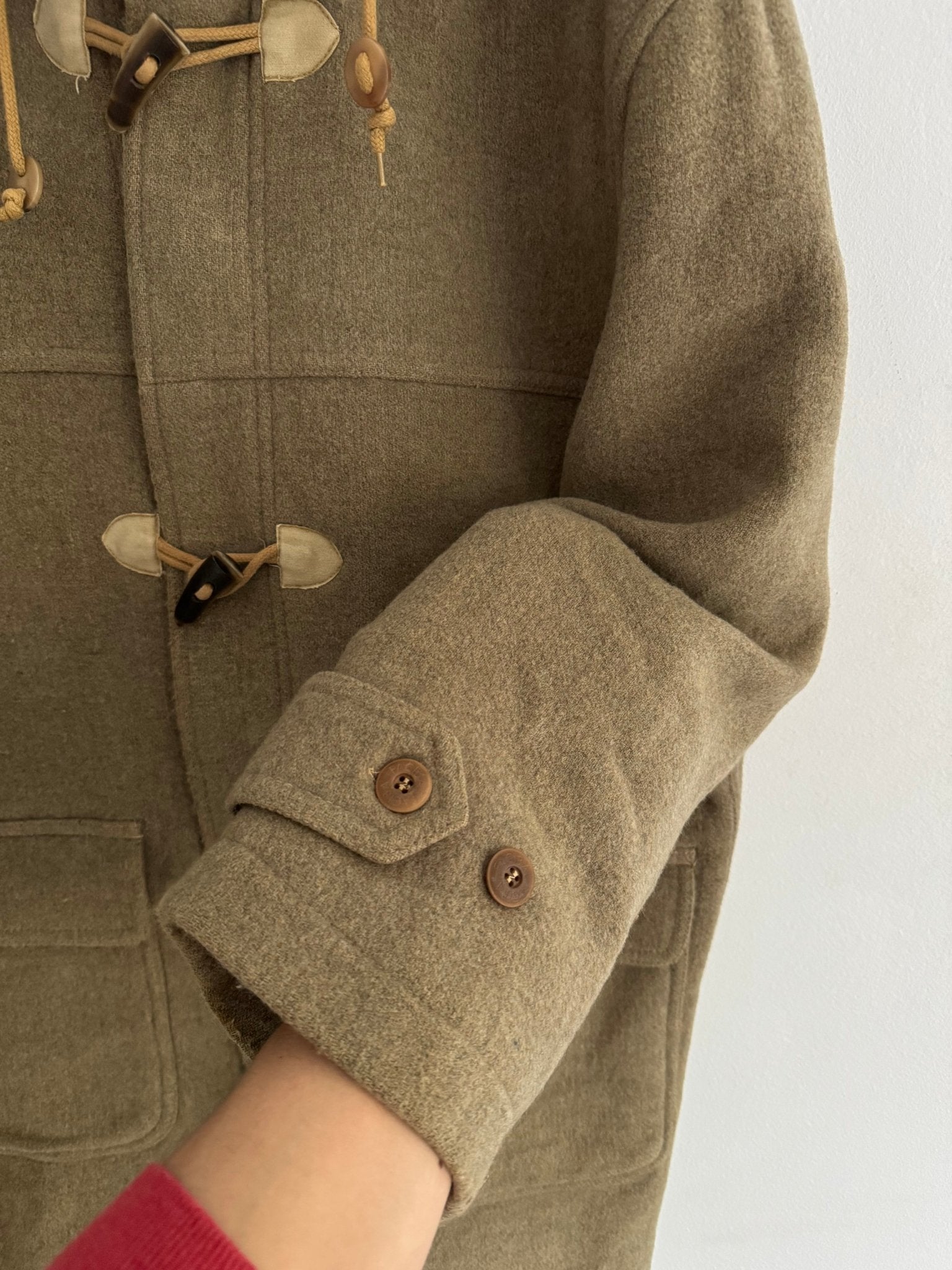🧥 Palton Vintage Duffle Verde Deschis din Lână – EU 52 (XL Bărbați) - anbracaminte