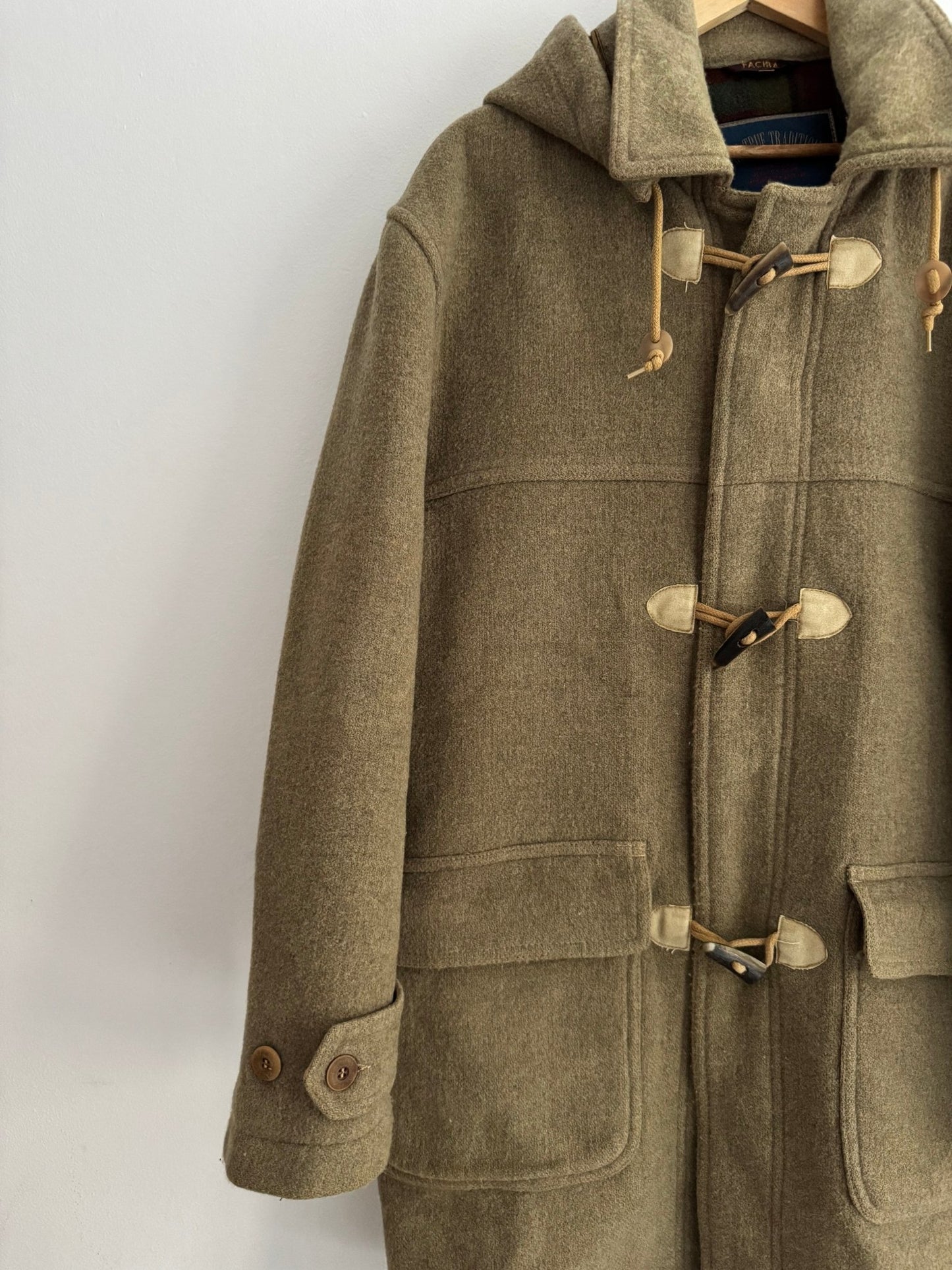 🧥 Palton Vintage Duffle Verde Deschis din Lână – EU 52 (XL Bărbați) - anbracaminte