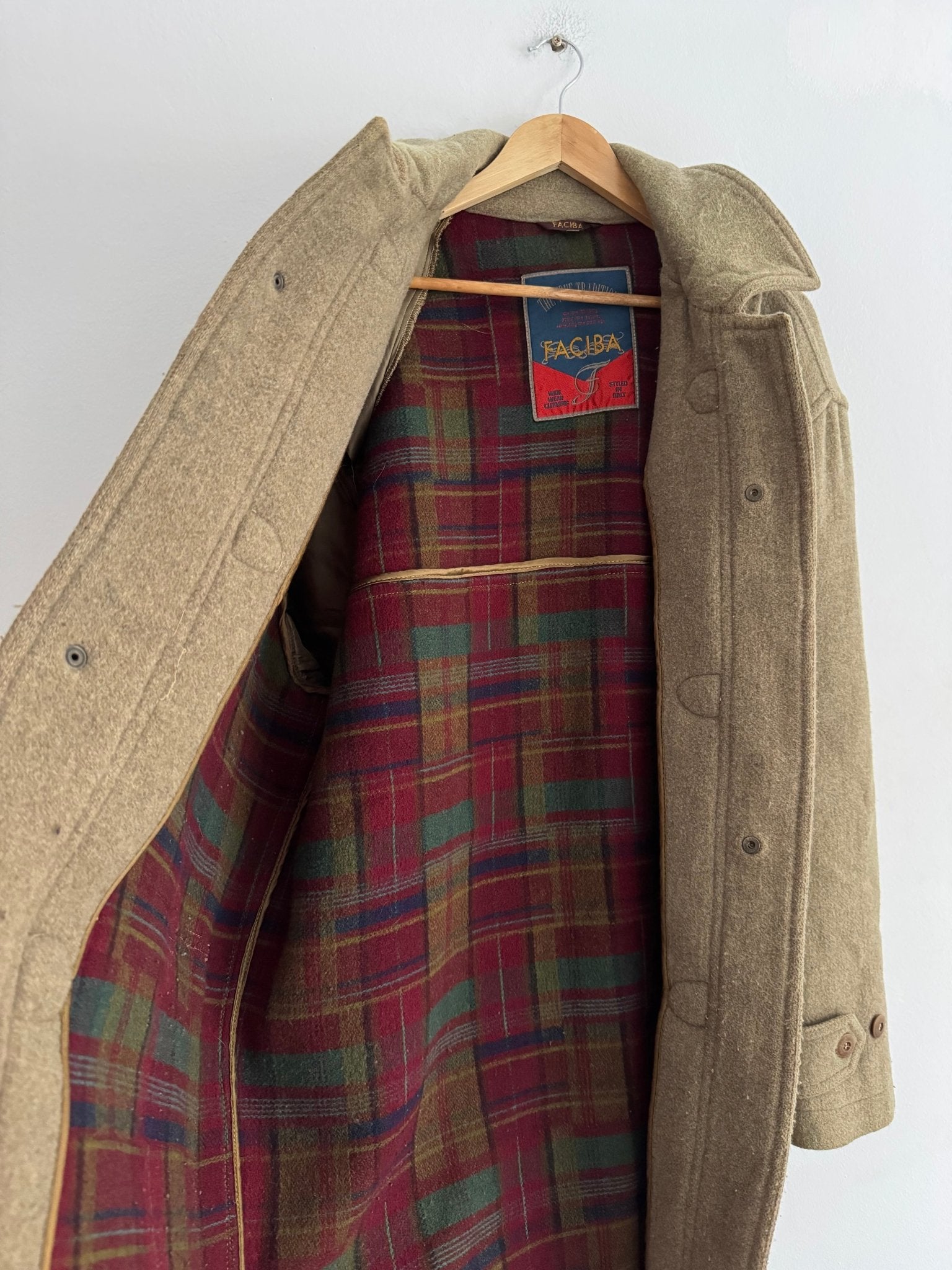 🧥 Palton Vintage Duffle Verde Deschis din Lână – EU 52 (XL Bărbați) - anbracaminte