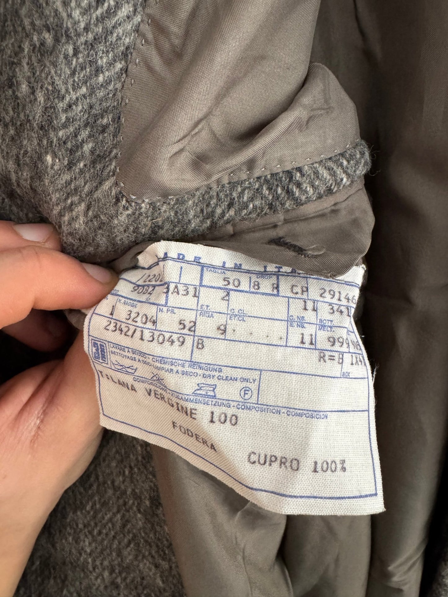 🧥 Palton Vintage Gri din Lână Virgină – Mărimea 50 (L Bărbați) - anbracaminte