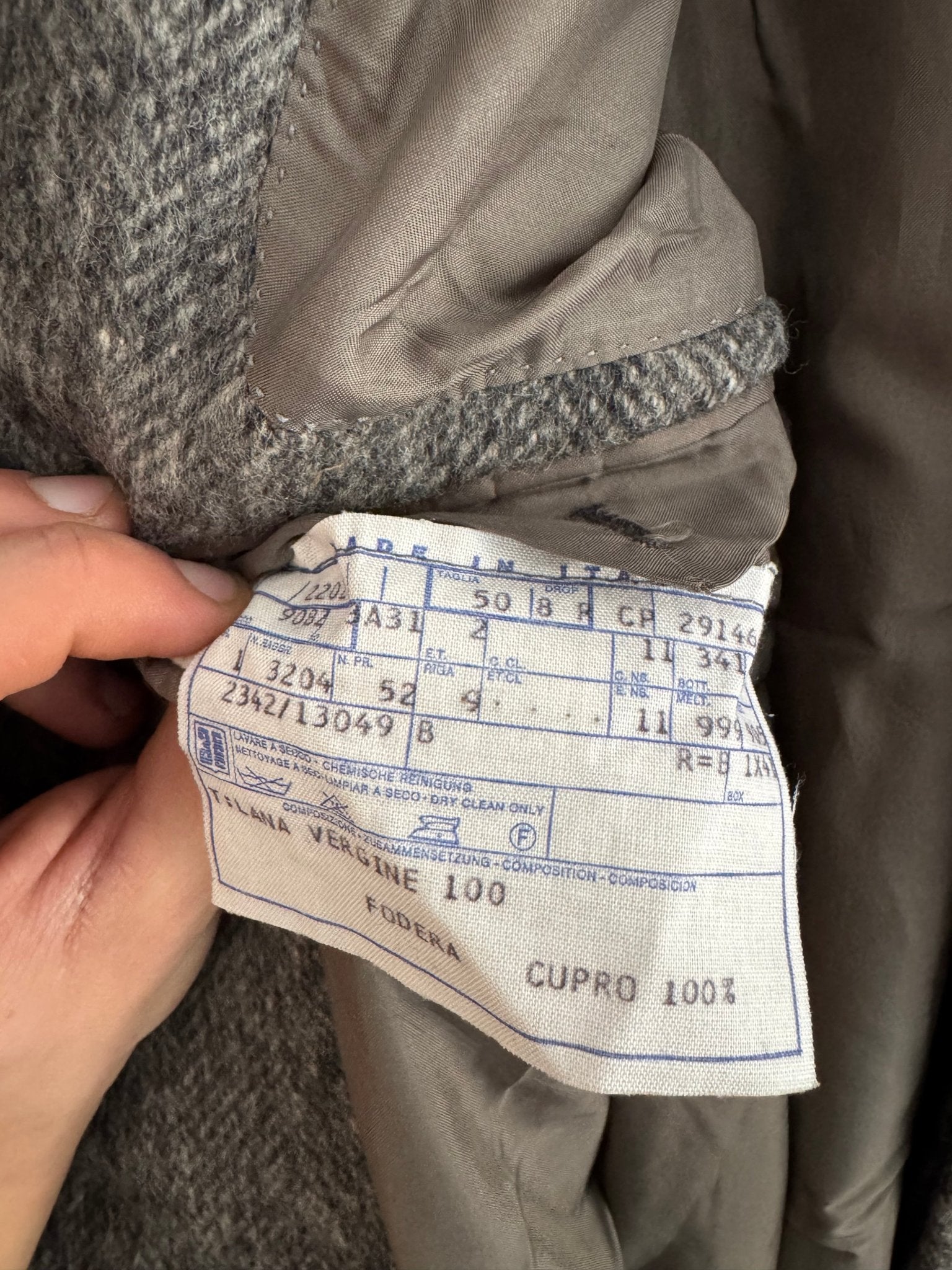 🧥 Palton Vintage Gri din Lână Virgină – Mărimea 50 (L Bărbați) - anbracaminte