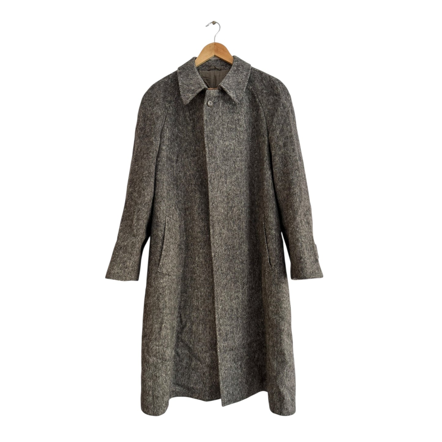 🧥 Palton Vintage Gri din Lână Virgină – Mărimea 50 (L Bărbați) - anbracaminte