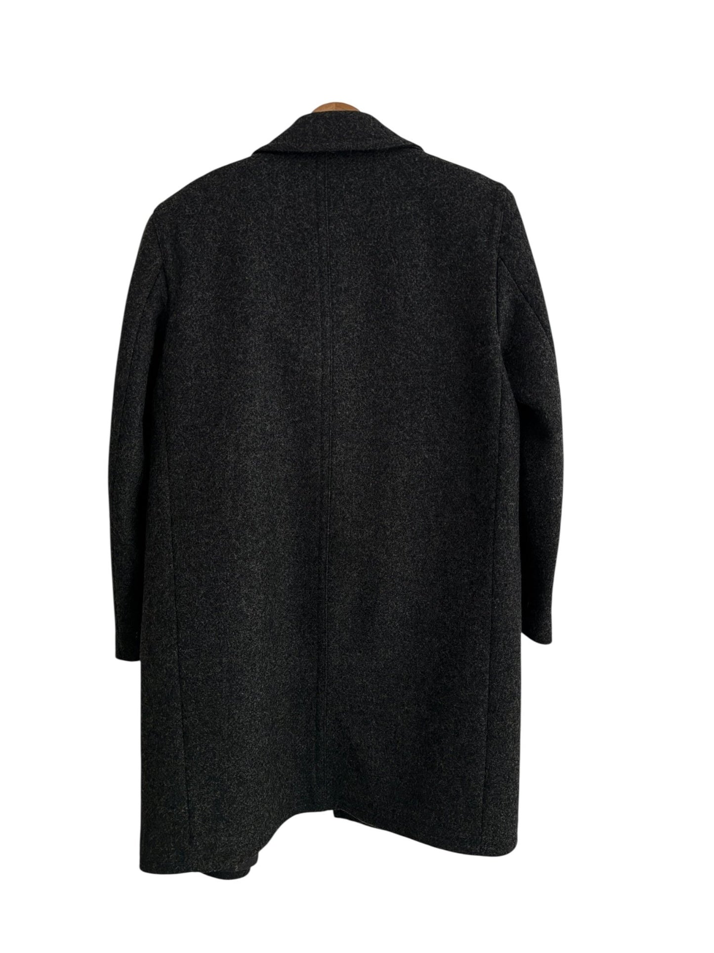 Palton Vintage Gri Închis – 100% Lână Virgină – Men’s M - anbracaminte