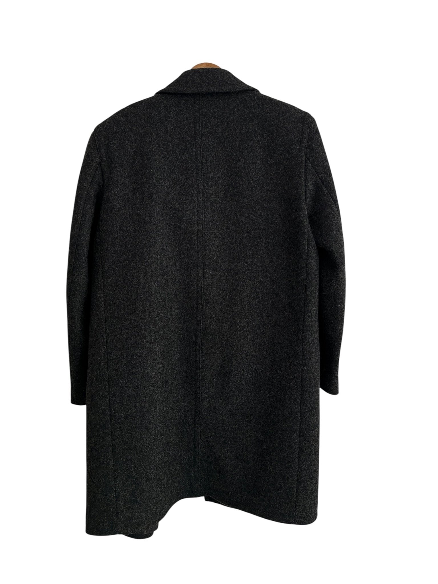 Palton Vintage Gri Închis – 100% Lână Virgină – Men’s M - anbracaminte