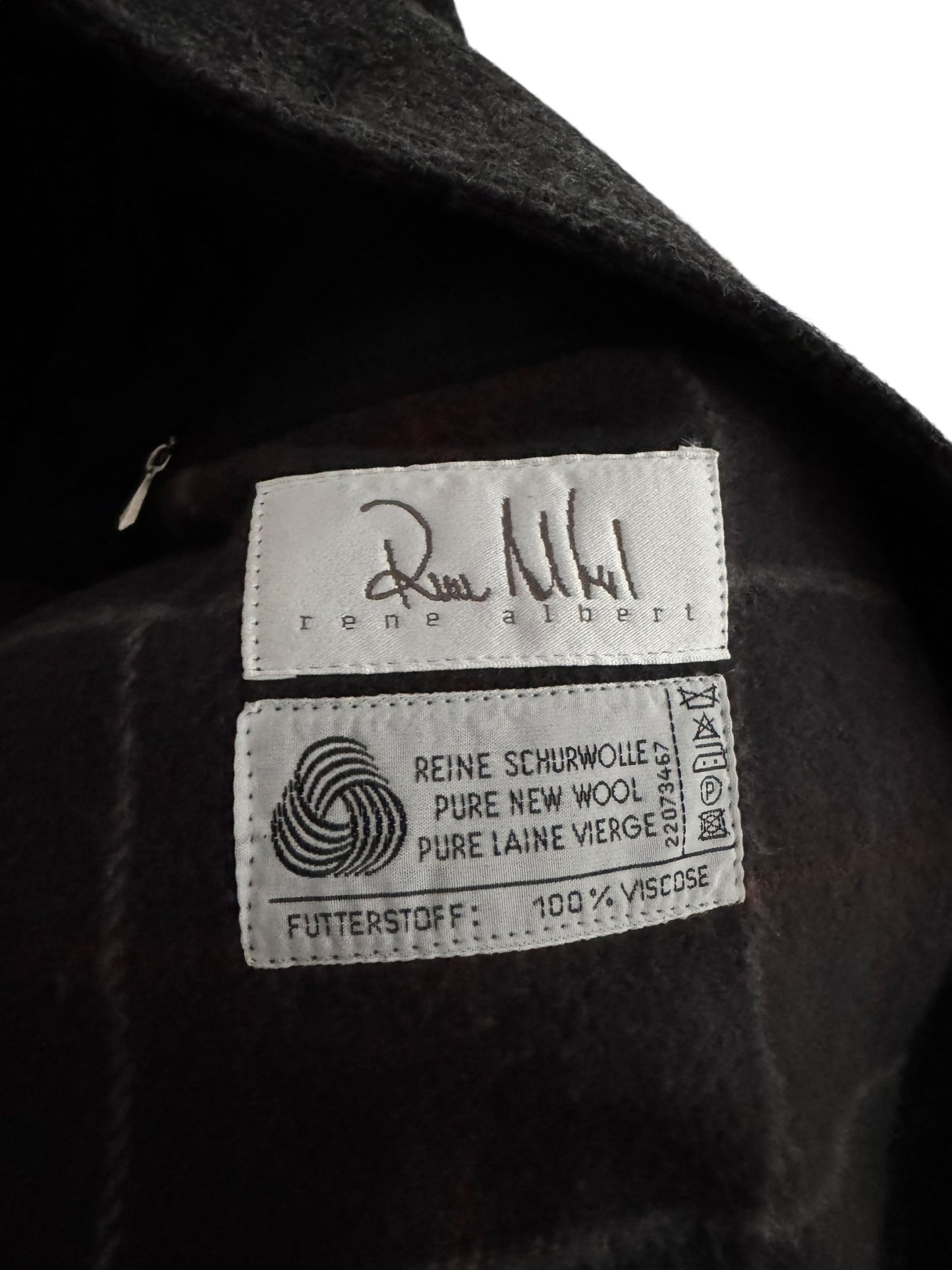 Palton Vintage Gri Închis – 100% Lână Virgină – Men’s M - anbracaminte