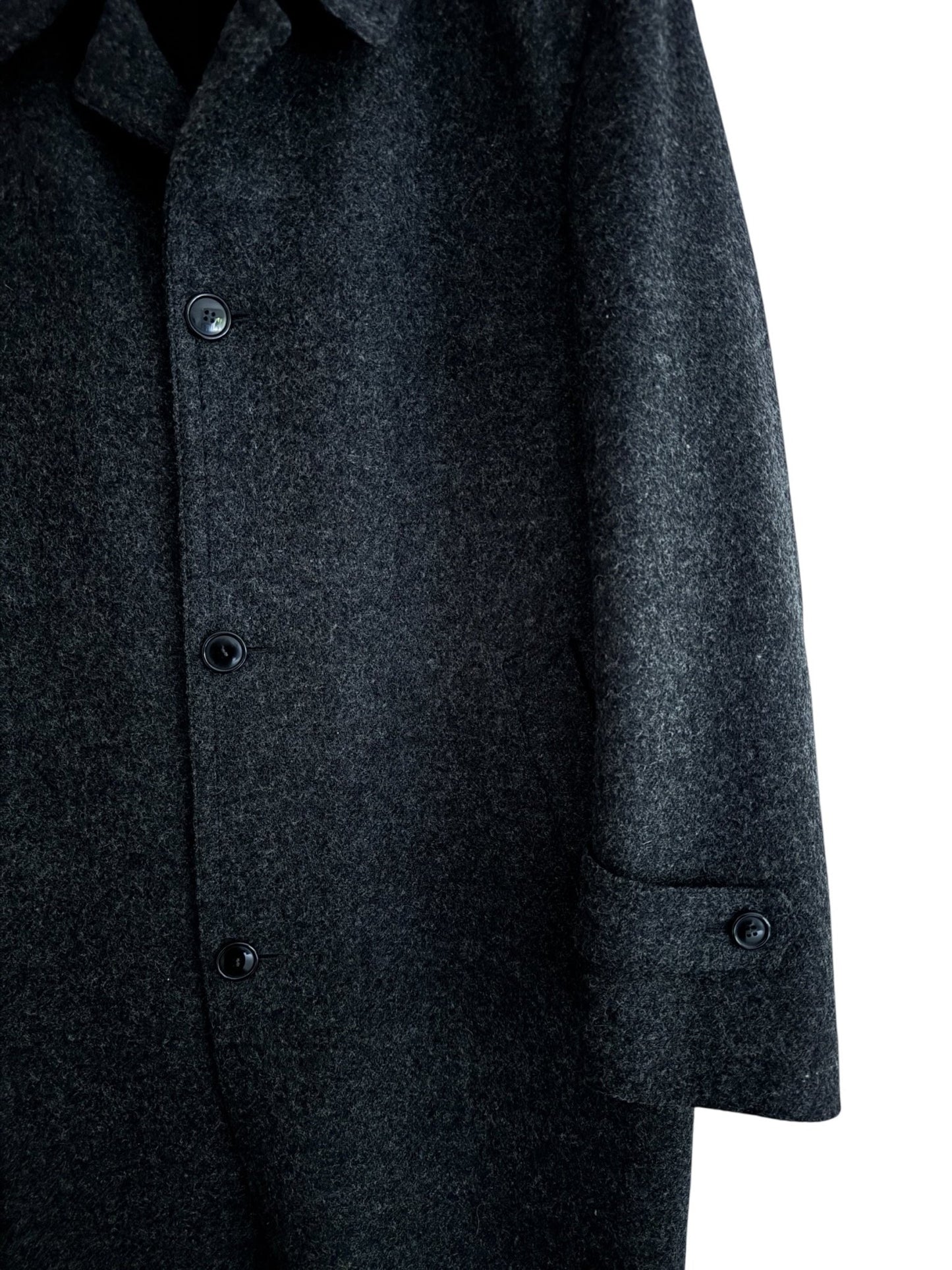 Palton Vintage Gri Închis – 100% Lână Virgină – Men’s M - anbracaminte