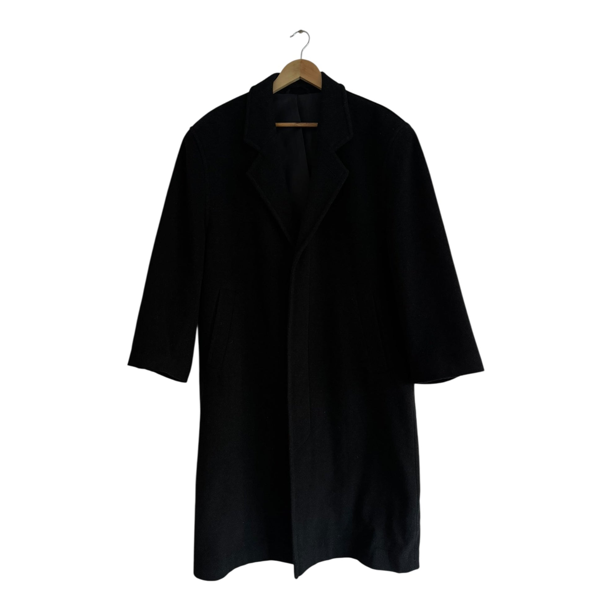 🧥 Palton Vintage Negru din Lână – M / S Oversized Bărbați - anbracaminte