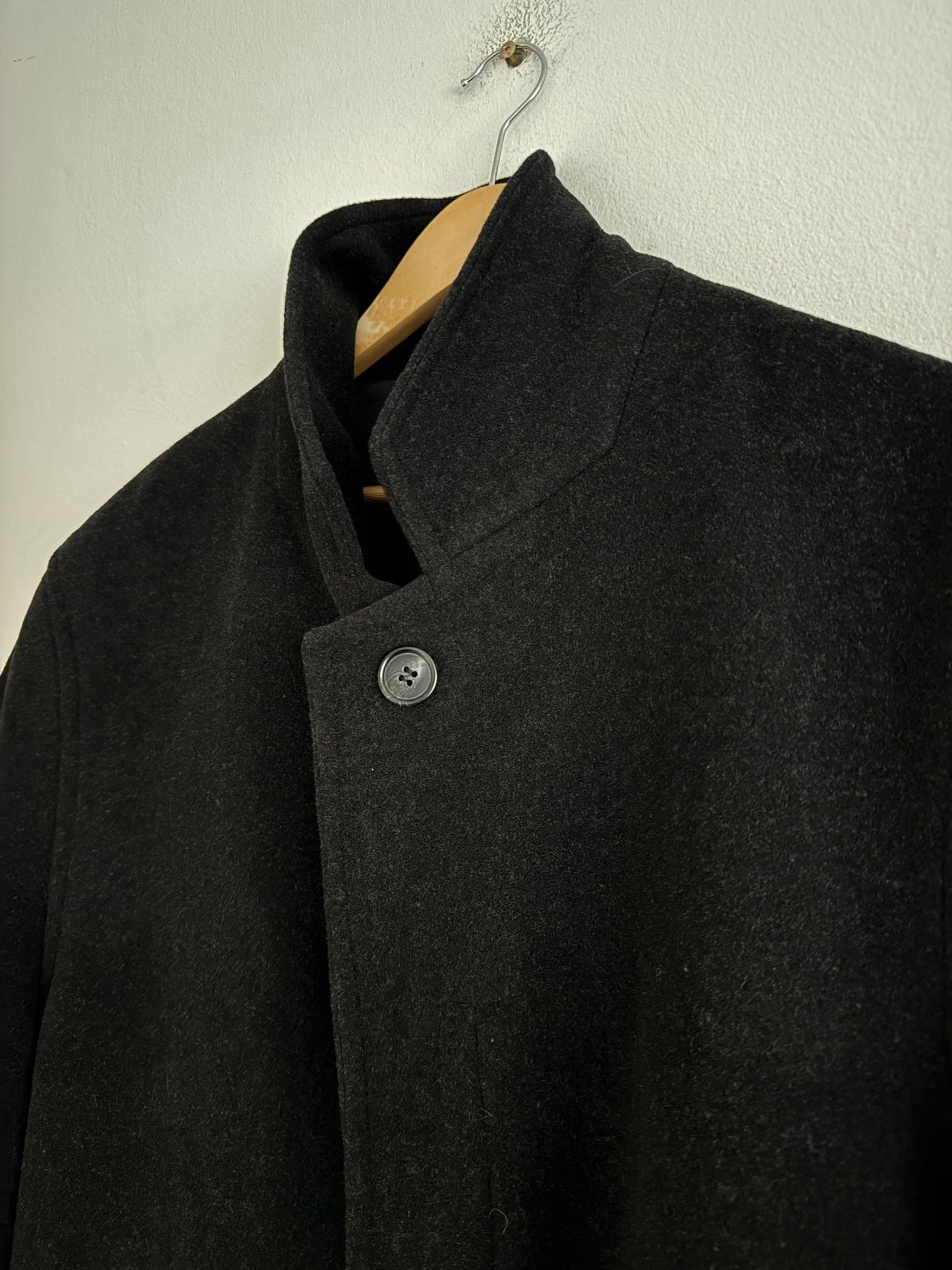 🧥 Palton Vintage Negru din Lână – M / S Oversized Bărbați - anbracaminte
