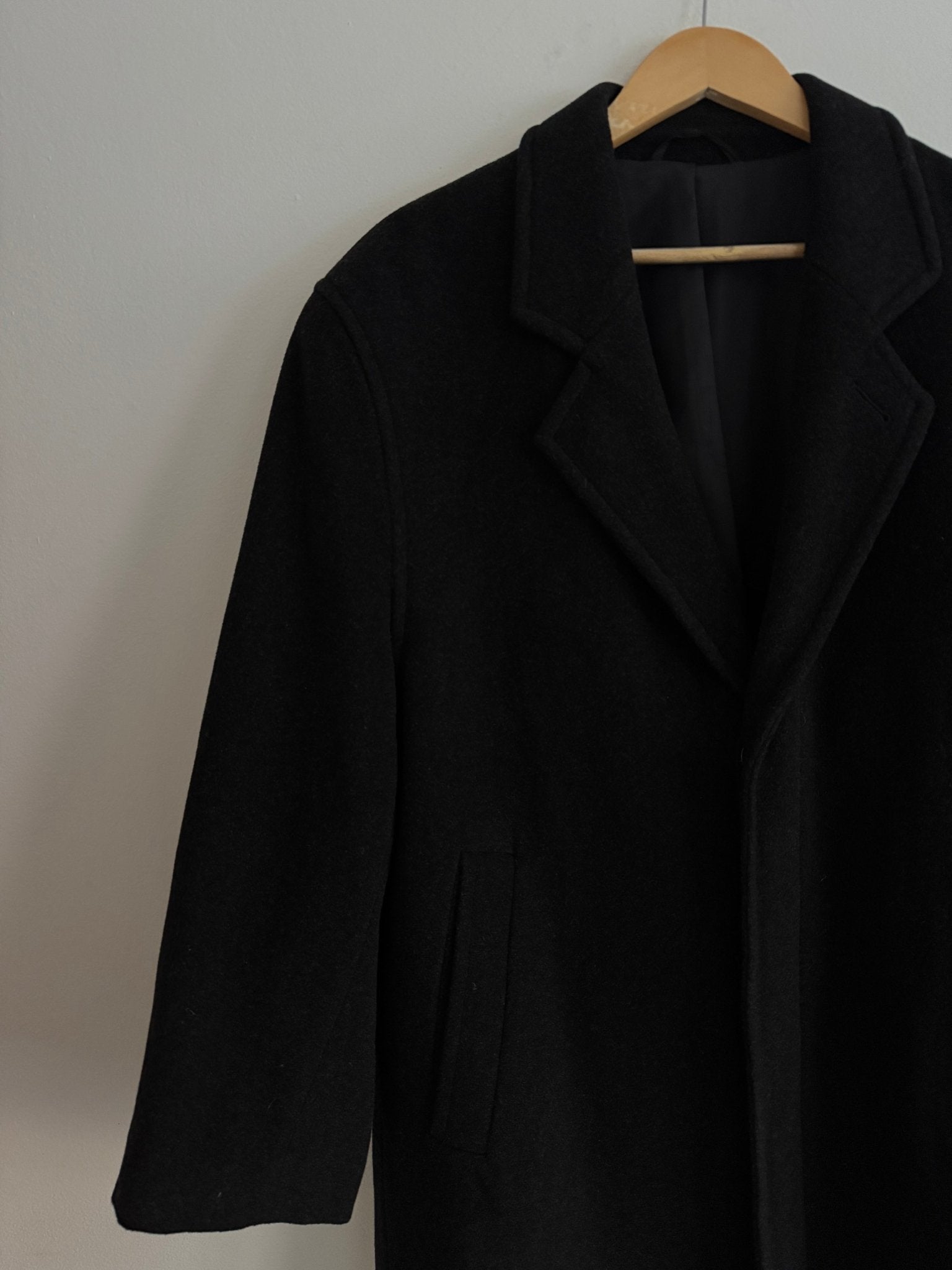 🧥 Palton Vintage Negru din Lână – M / S Oversized Bărbați - anbracaminte