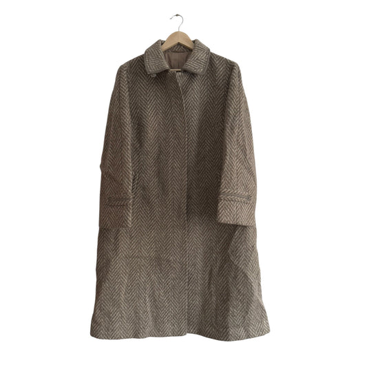 🧥 Palton Vintage Texturat din Lână Virgină și Mohair – Damă (M/L aprox.) - anbracaminte