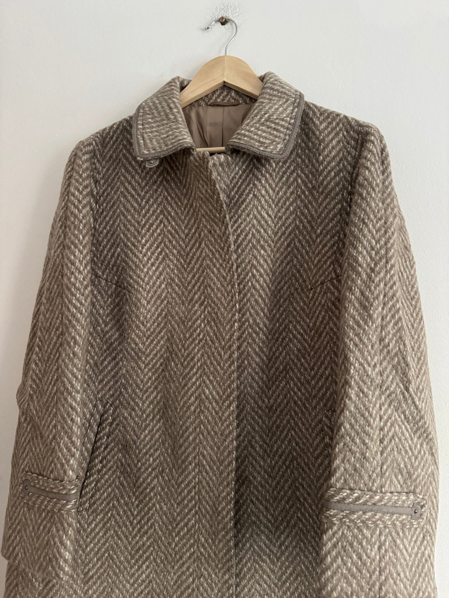 🧥 Palton Vintage Texturat din Lână Virgină și Mohair – Damă (M/L aprox.) - anbracaminte