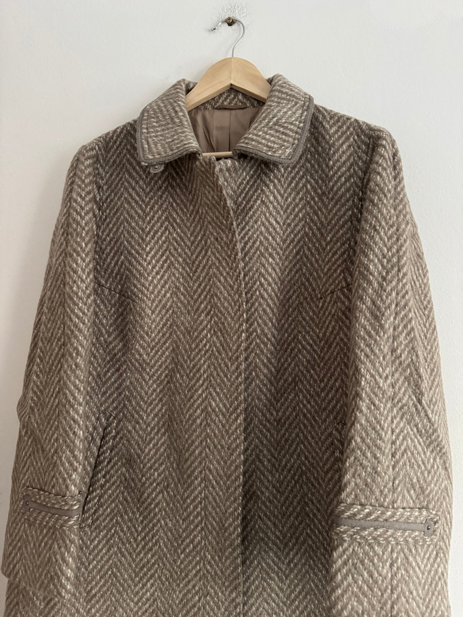 🧥 Palton Vintage Texturat din Lână Virgină și Mohair – Damă (M/L aprox.) - anbracaminte