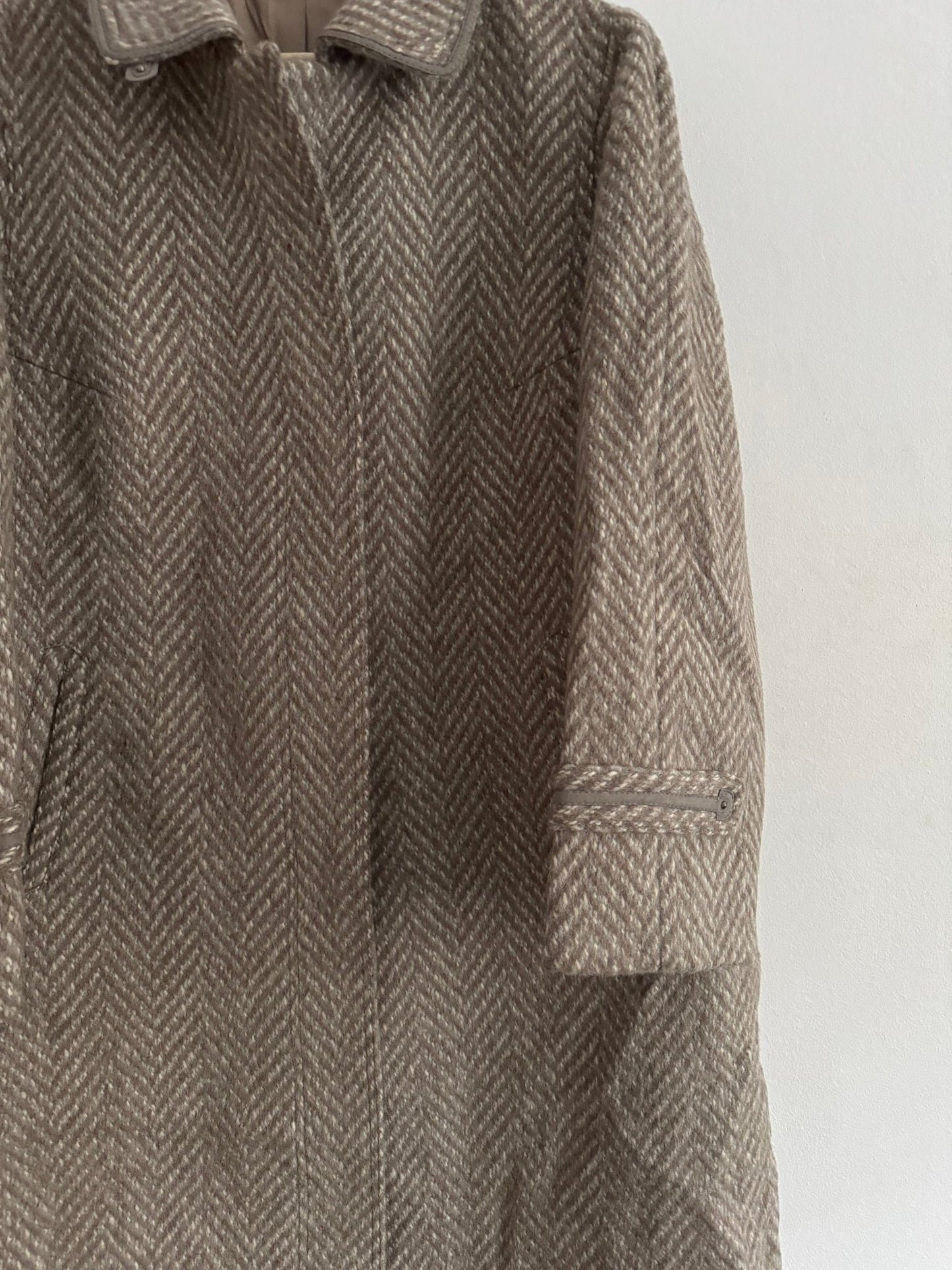 🧥 Palton Vintage Texturat din Lână Virgină și Mohair – Damă (M/L aprox.) - anbracaminte