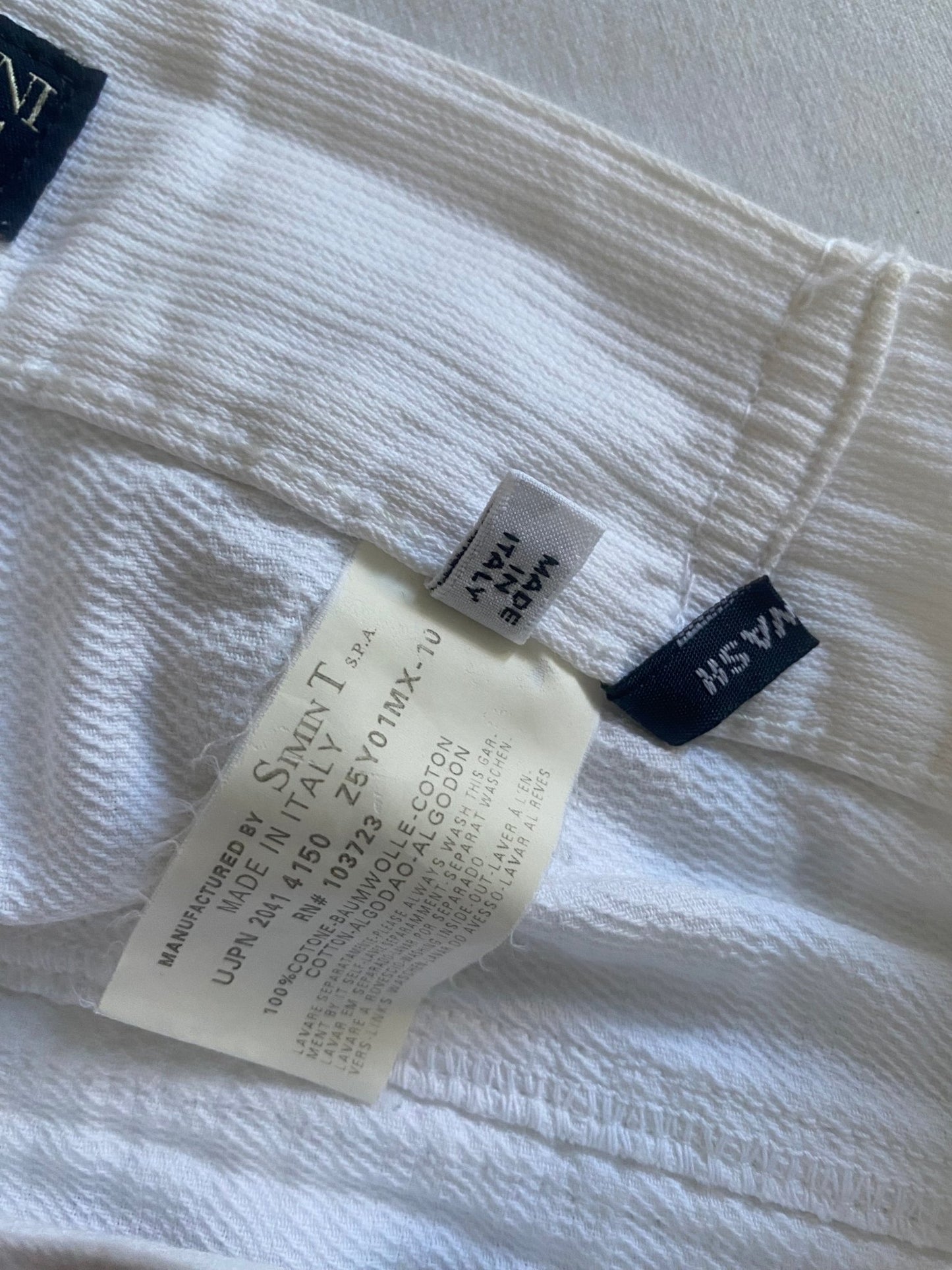 Pantaloni albi Y2K Armani – Made in Italy – Mărimea 28 - anbracaminte